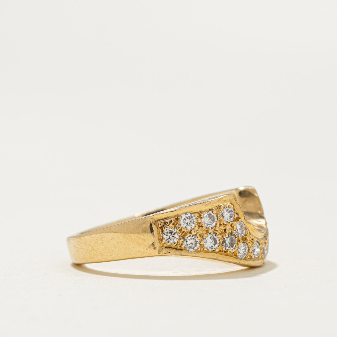 18k Multi Row Diamond Contour Ring | 0.28ctw | SZ 4.5