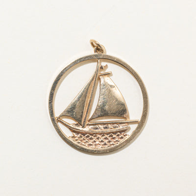 1966 Birmingham Yellow Gold Sailboat Necklace | 26