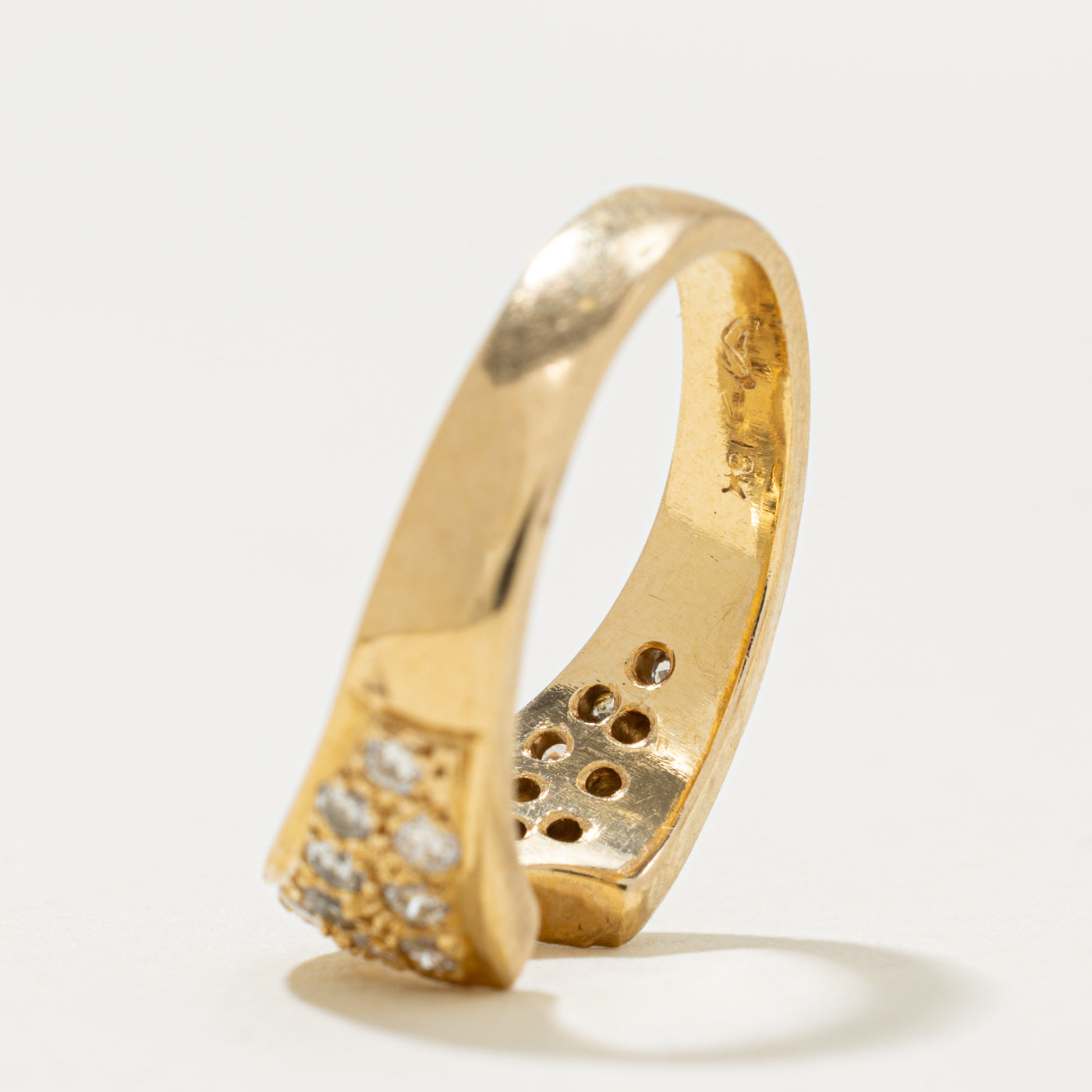 18k Multi Row Diamond Contour Ring | 0.28ctw | SZ 4.5