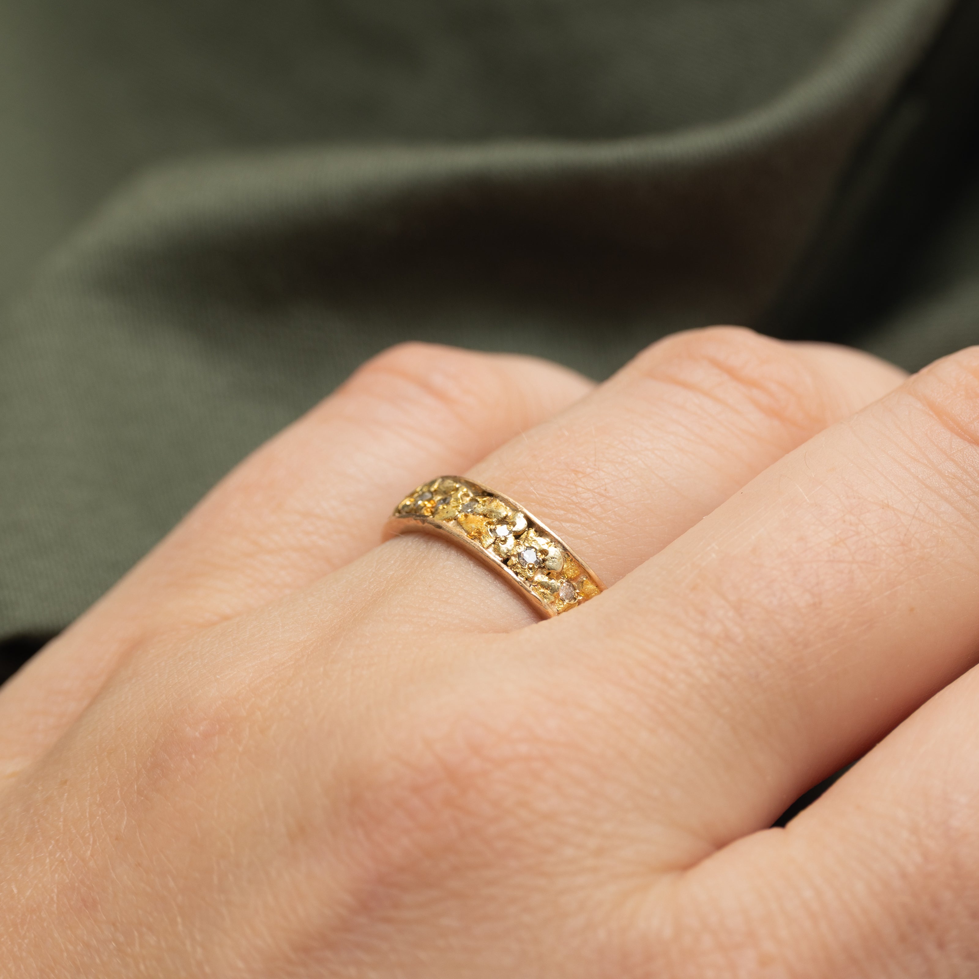 Semi-Eternity Diamond Nuggety Band | 4.5mm | SZ 6.5