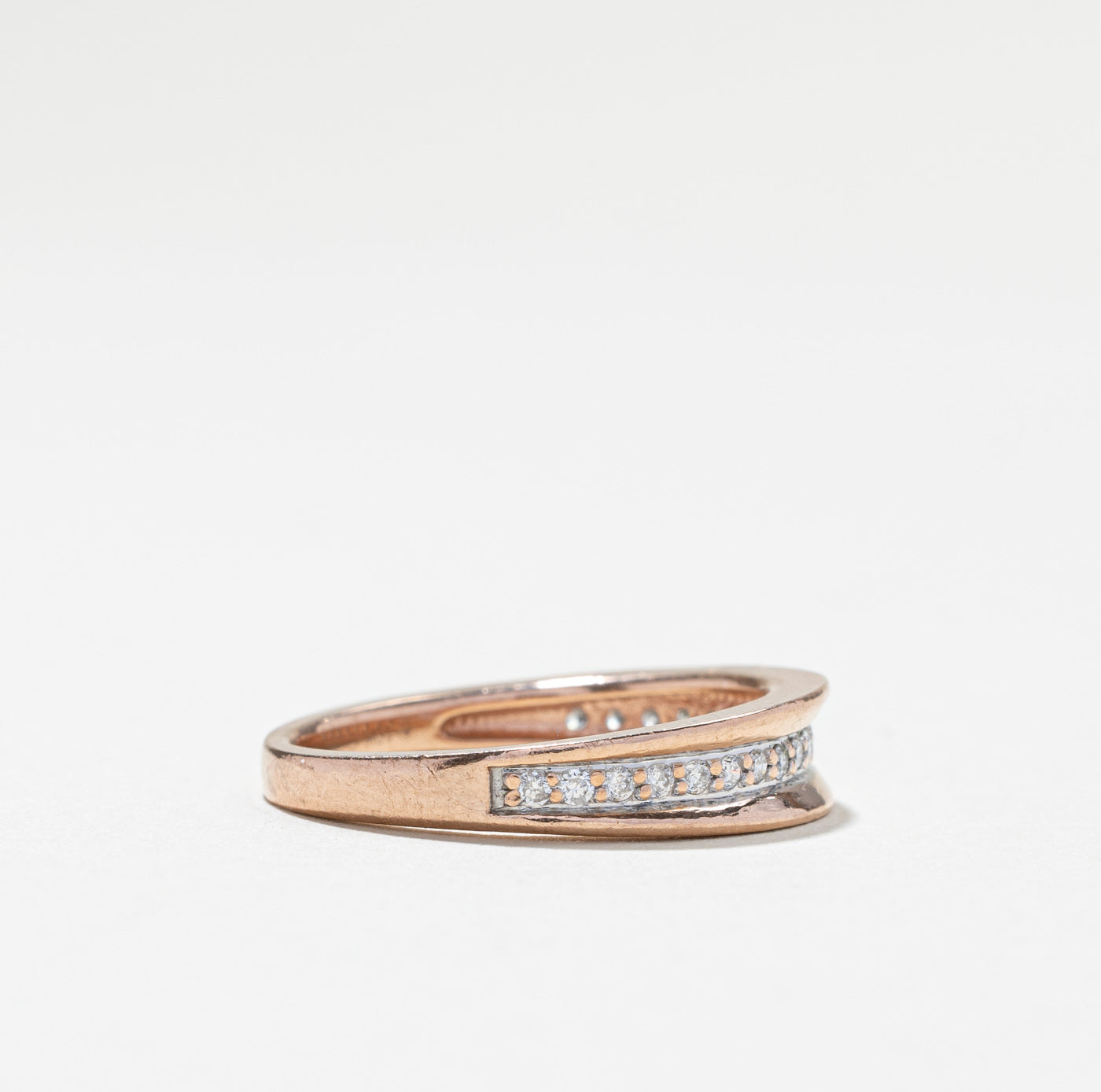 Pave Set Diamond Rose Gold Ring | 0.20ctw | SZ 5.75 |