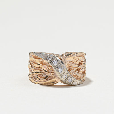 Textured Diamond Wide Ring | 0.10ctw | SZ 6.25 |