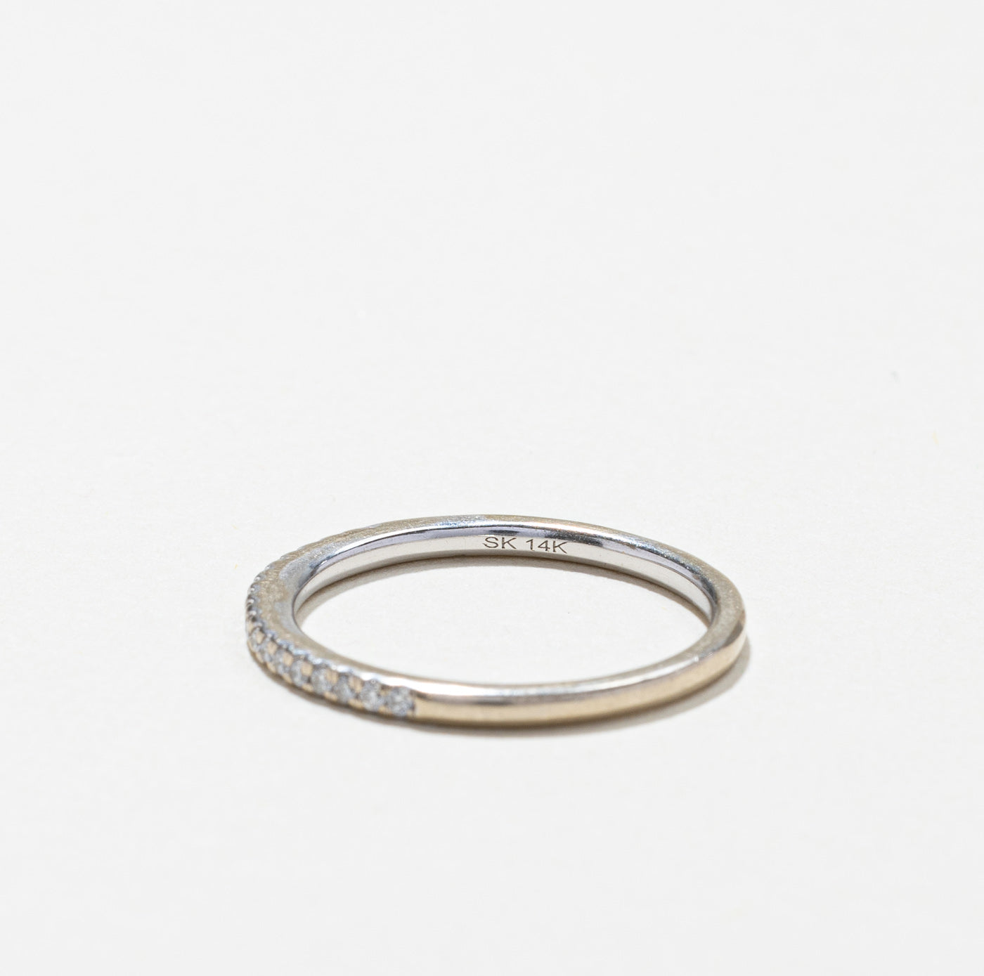 Pave Set Semi Eternity Diamond Band | 0.09ctw | SZ 6.5 |