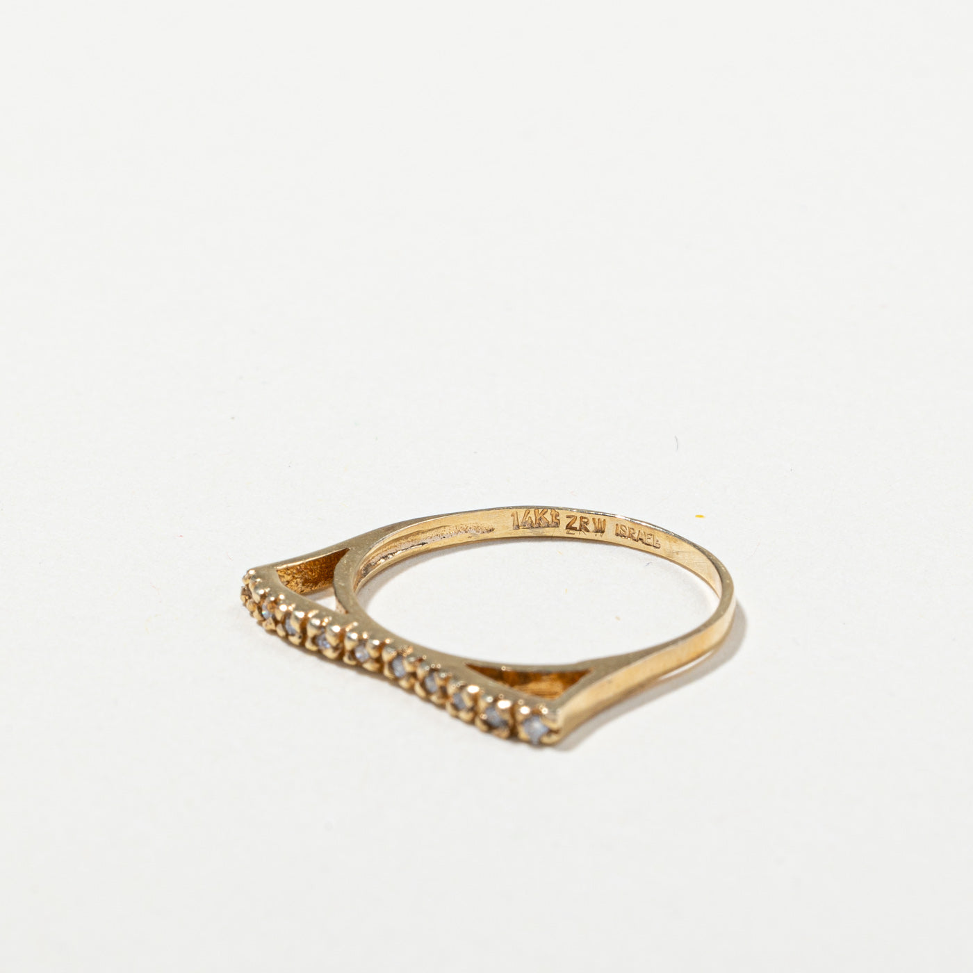 Bague sertie de diamants | 0,10 ct | Taille 8 | 