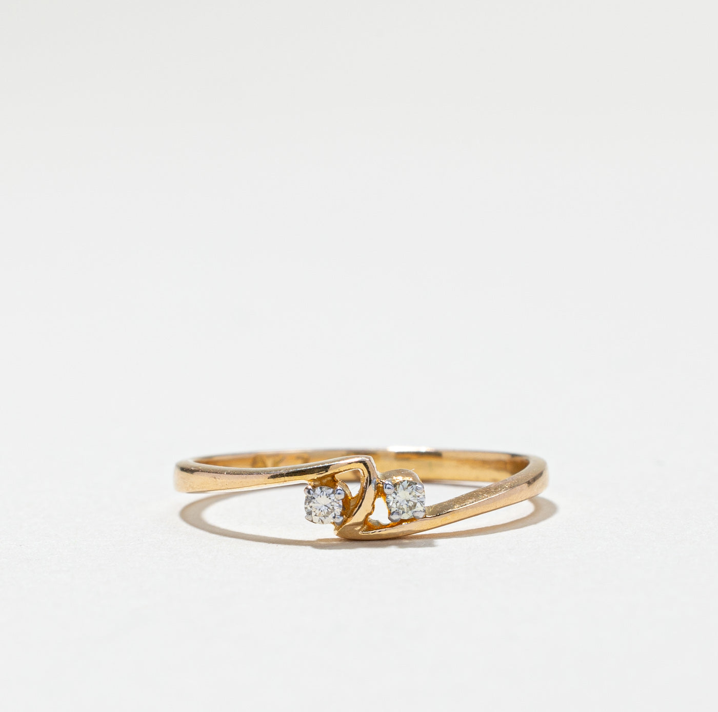 Bypass Two Stone Diamond Ring | 0.04ctw | SZ 6.5 |