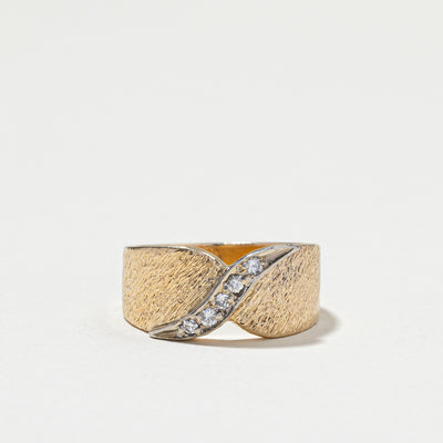Bypass Diamond Two Tone Gold Ring | 0.10ctw | SZ 5.75 |