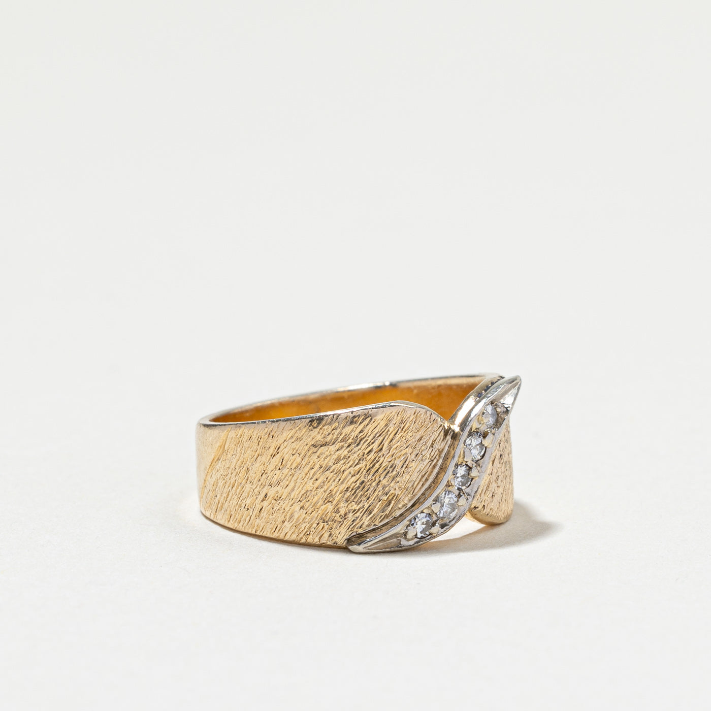 Bypass Diamond Two Tone Gold Ring | 0.10ctw | SZ 5.75 |