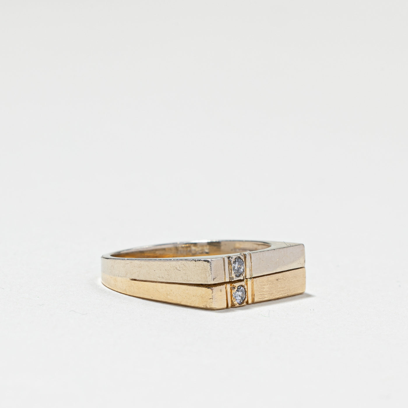 Two Tone Gold Diamond Ring | 0.04ctw | SZ 5.75 |
