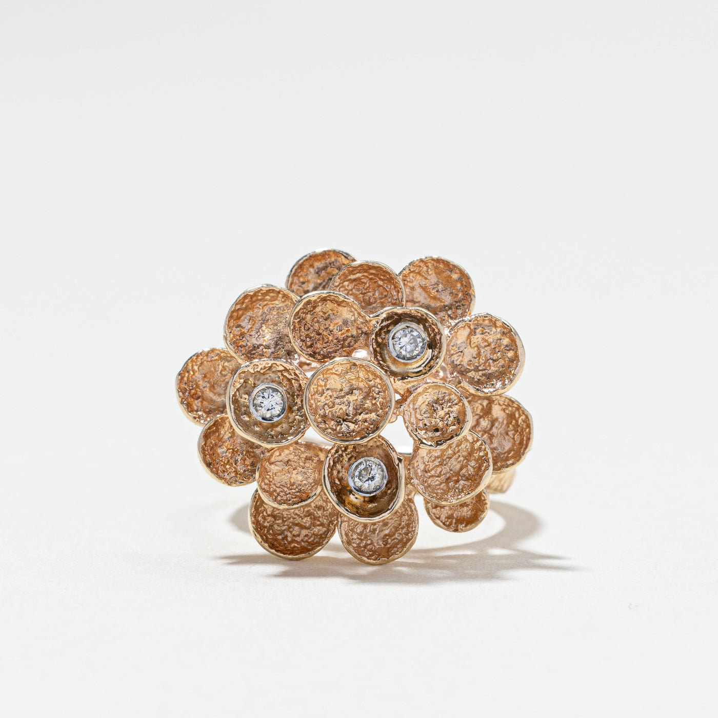 Textured Diamond High Set Ring | 0.06ctw | SZ 6.5 |