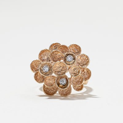 Textured Diamond High Set Ring | 0.06ctw | SZ 6.5 |