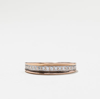 Pave Set Diamond Rose Gold Ring | 0.20ctw | SZ 5.75 |