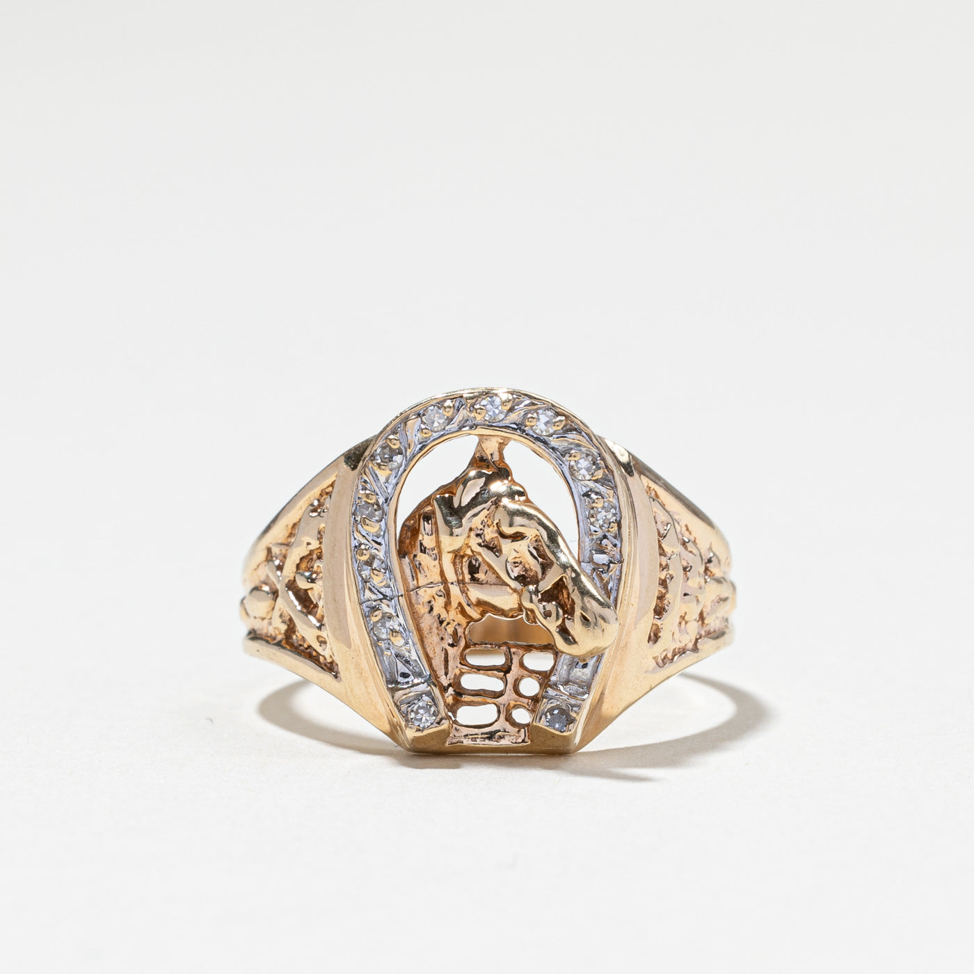 Diamond Horseshoe Ring | 0.06ctw | SZ 10.25 |
