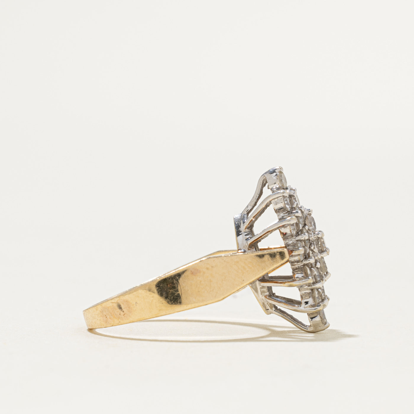 14k Diamond Cluster Marquise Cocktail Ring | 0.64ctw | SZ 7