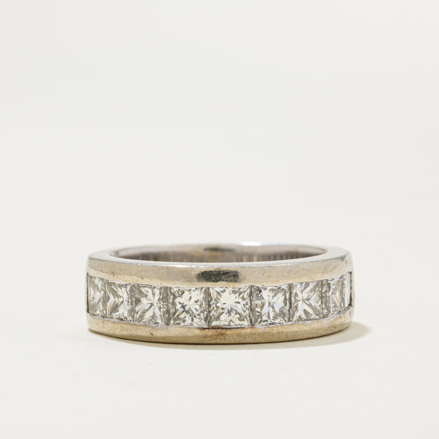 14k Semi Eternity Princess Cut Diamond Band | 1.60ctw | 6.05mm | SZ 6.5
