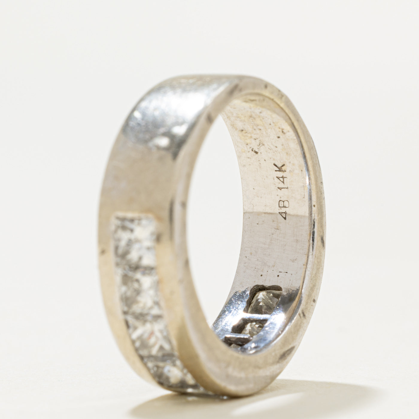 14k Semi Eternity Princess Cut Diamond Band | 1.60ctw | 6.05mm | SZ 6.5