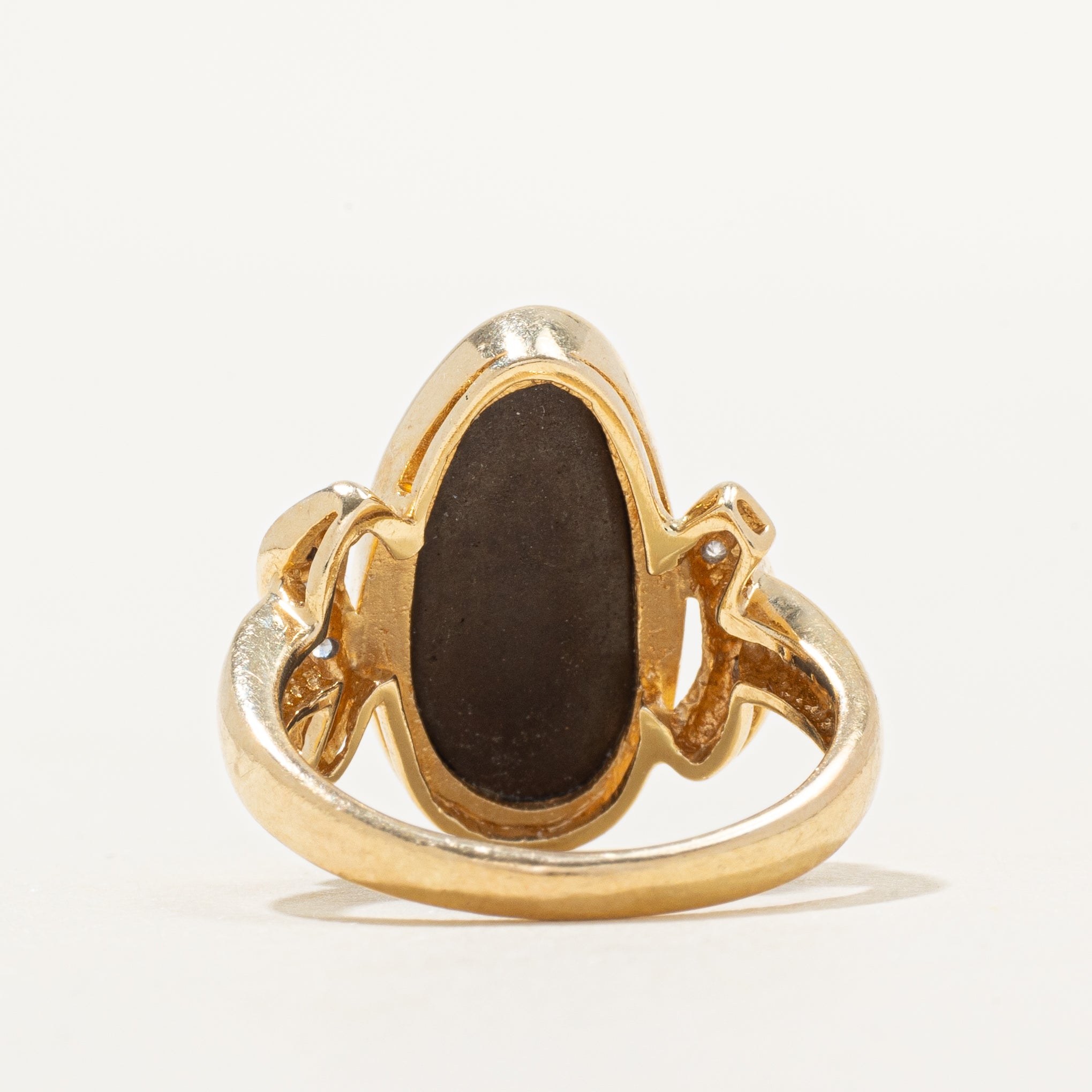 Cabochon Opal & Diamond Cocktail Ring | 1.80ct, 0.01ctw | SZ 5