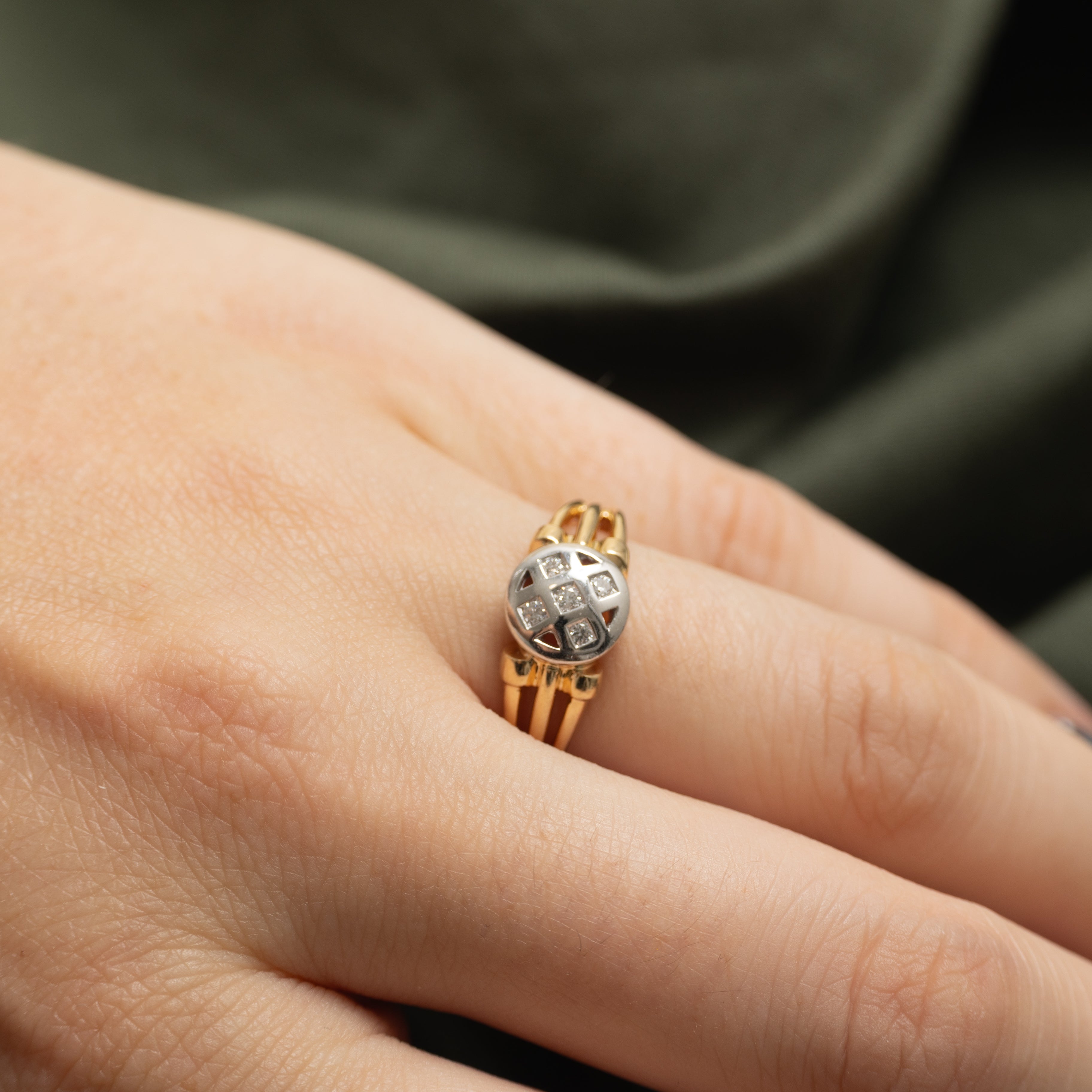 Diamond Round Cluster Open Shank Ring | 0.06ctw | SZ 7.25