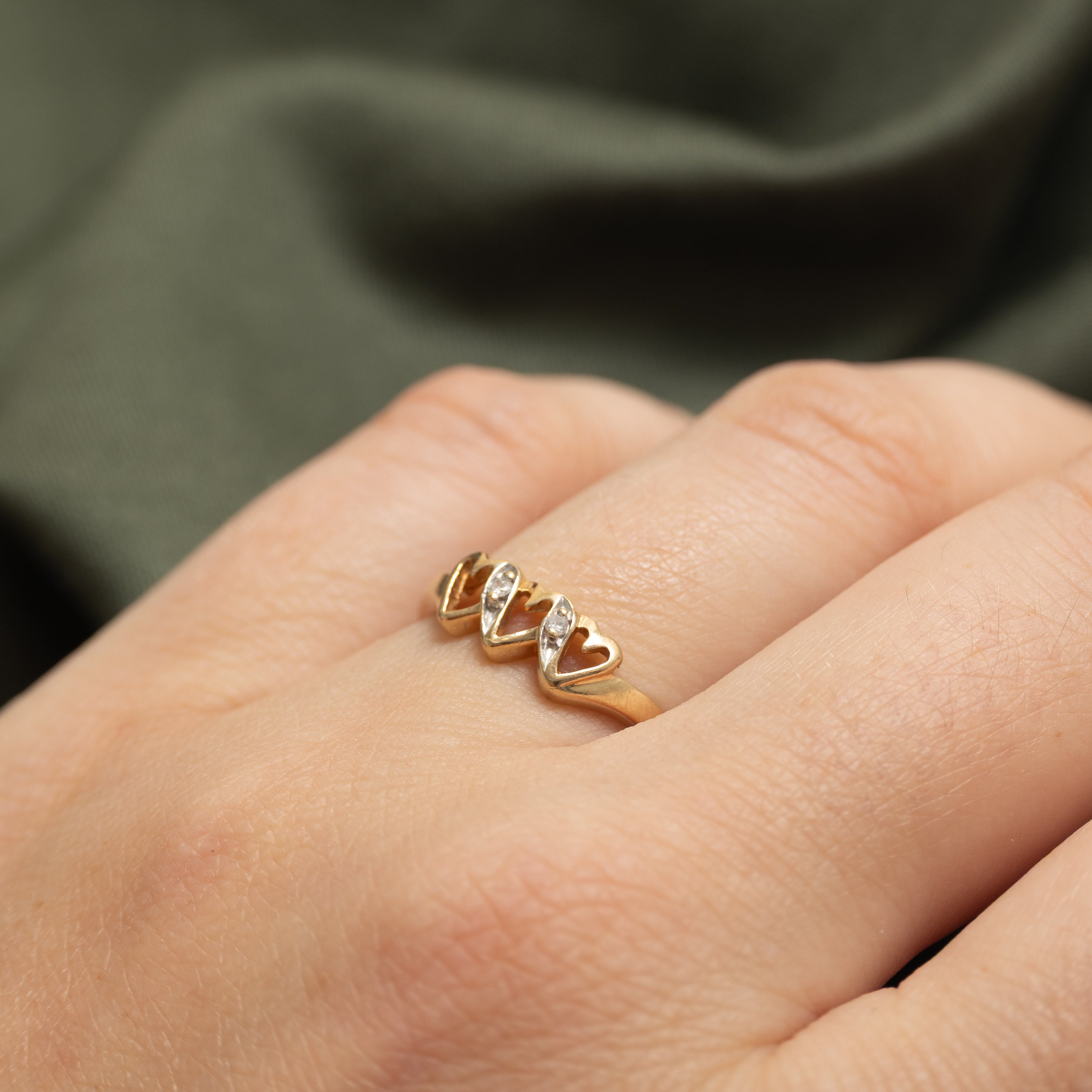 Diamond Open Heart Ring | SZ 6