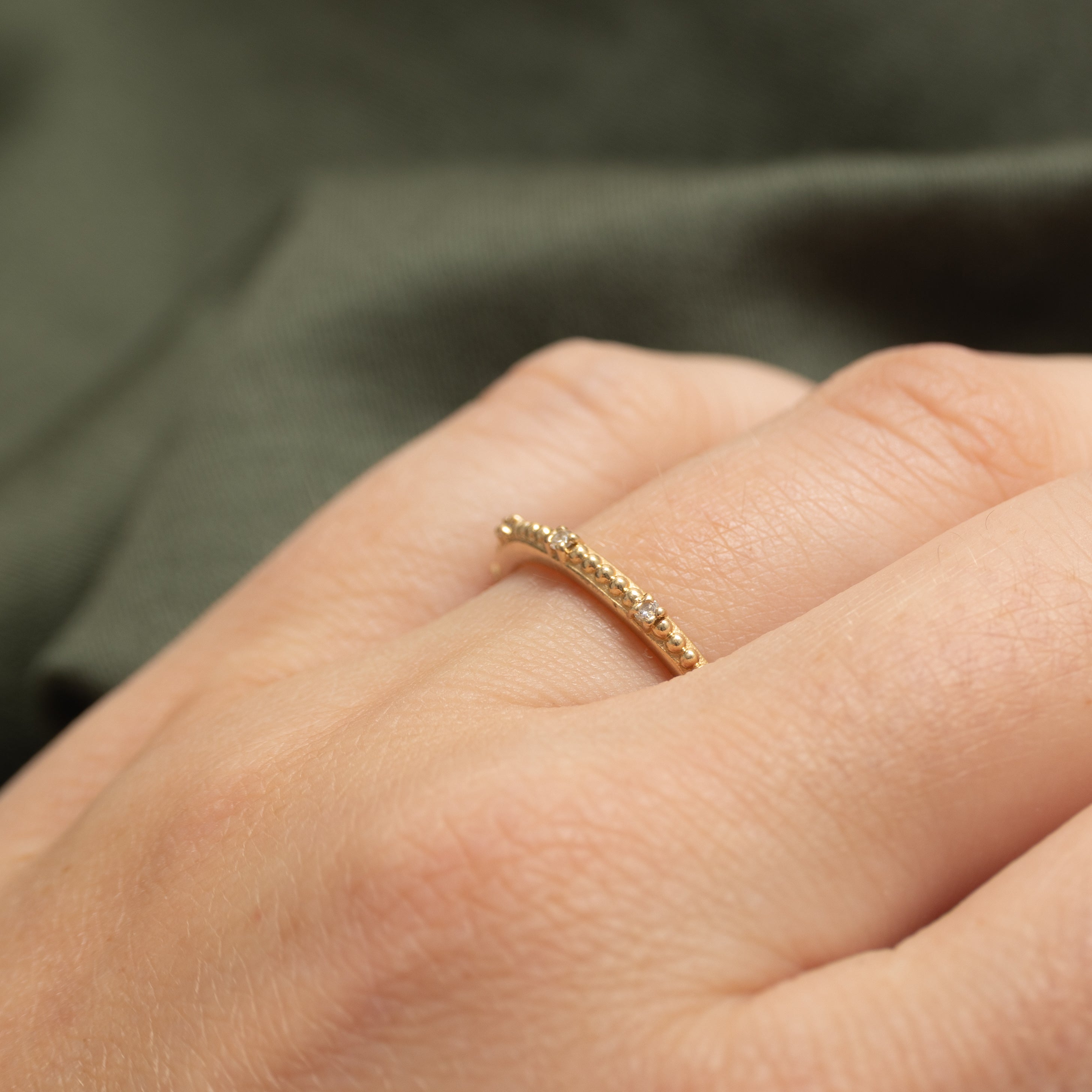 Five-Stone Diamond Beaded Ring | SZ 7