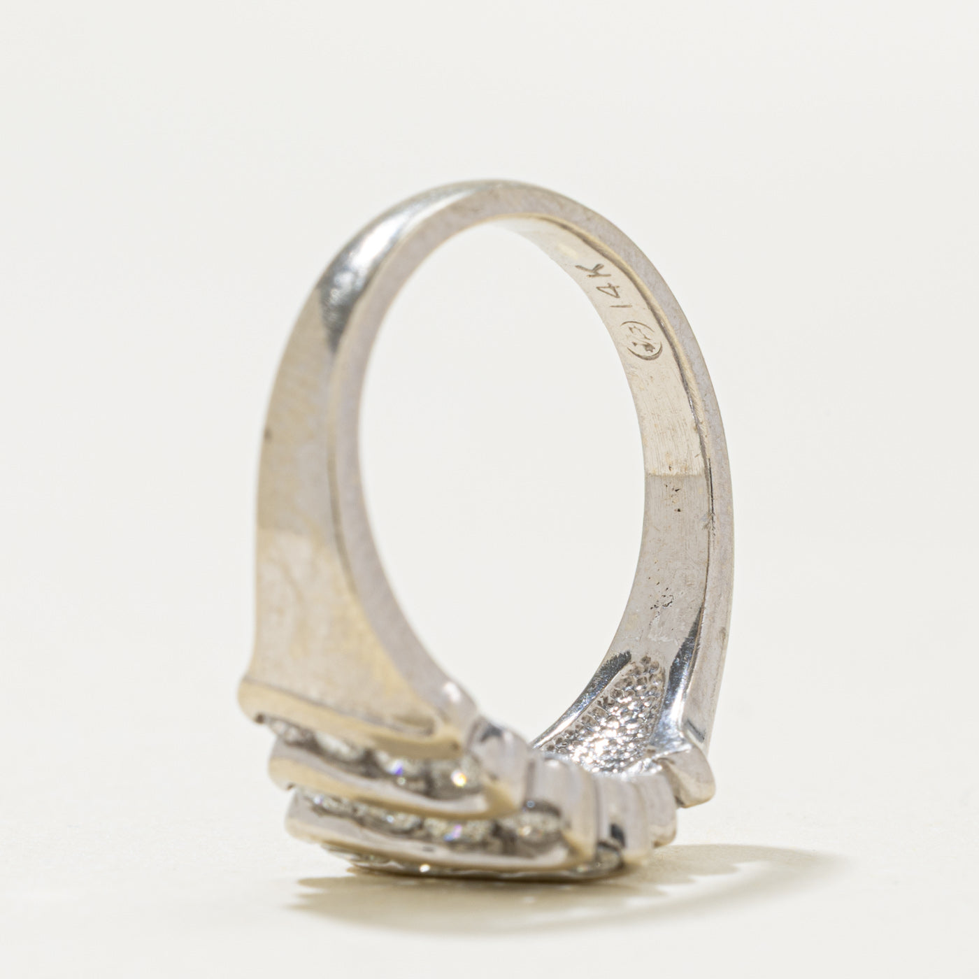 14k Multi Row Diagonal Channel Set Diamond Ring | 0.55ctw | SZ 4.25