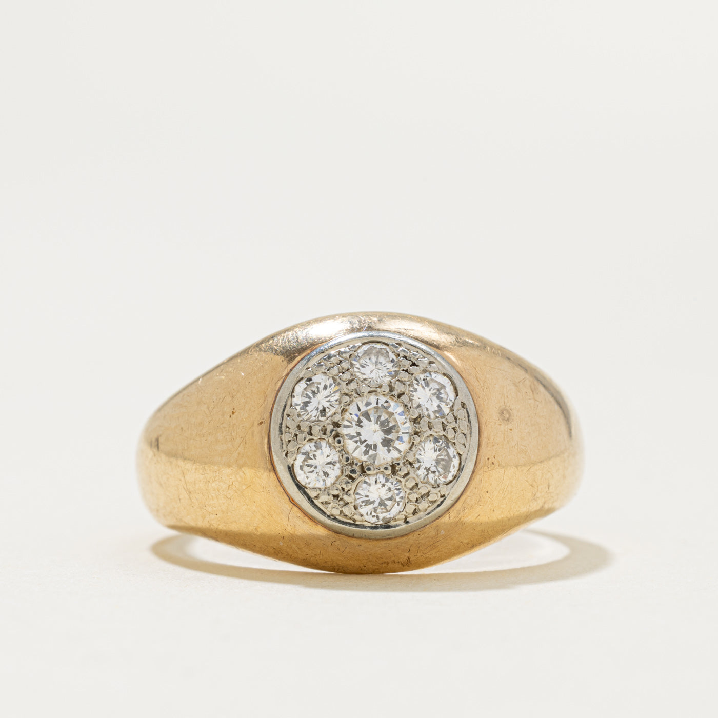 14k Yellow Gold Diamond Cluster Dome Ring | 0.28ctw | SZ 7.75
