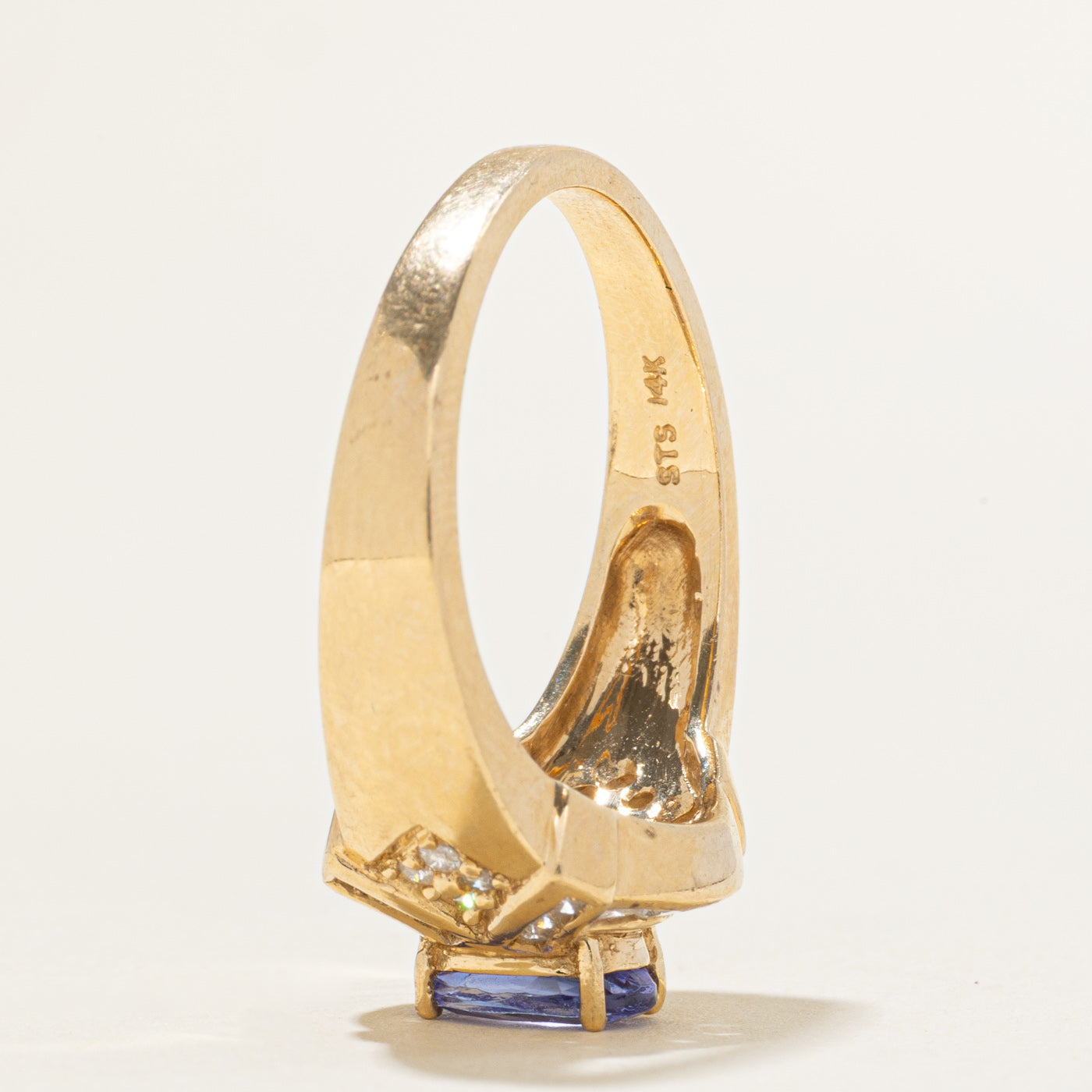 Oval Cut Tanzanite & Channel Set Diamond Ring | 0.90ct, 0.36ctw | SZ 9