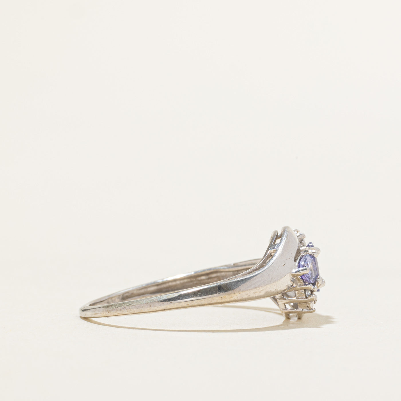 Three Stone Tanzanite & Diamond Bypass Ring | 0.50ctw, 0.02ctw | SZ 8