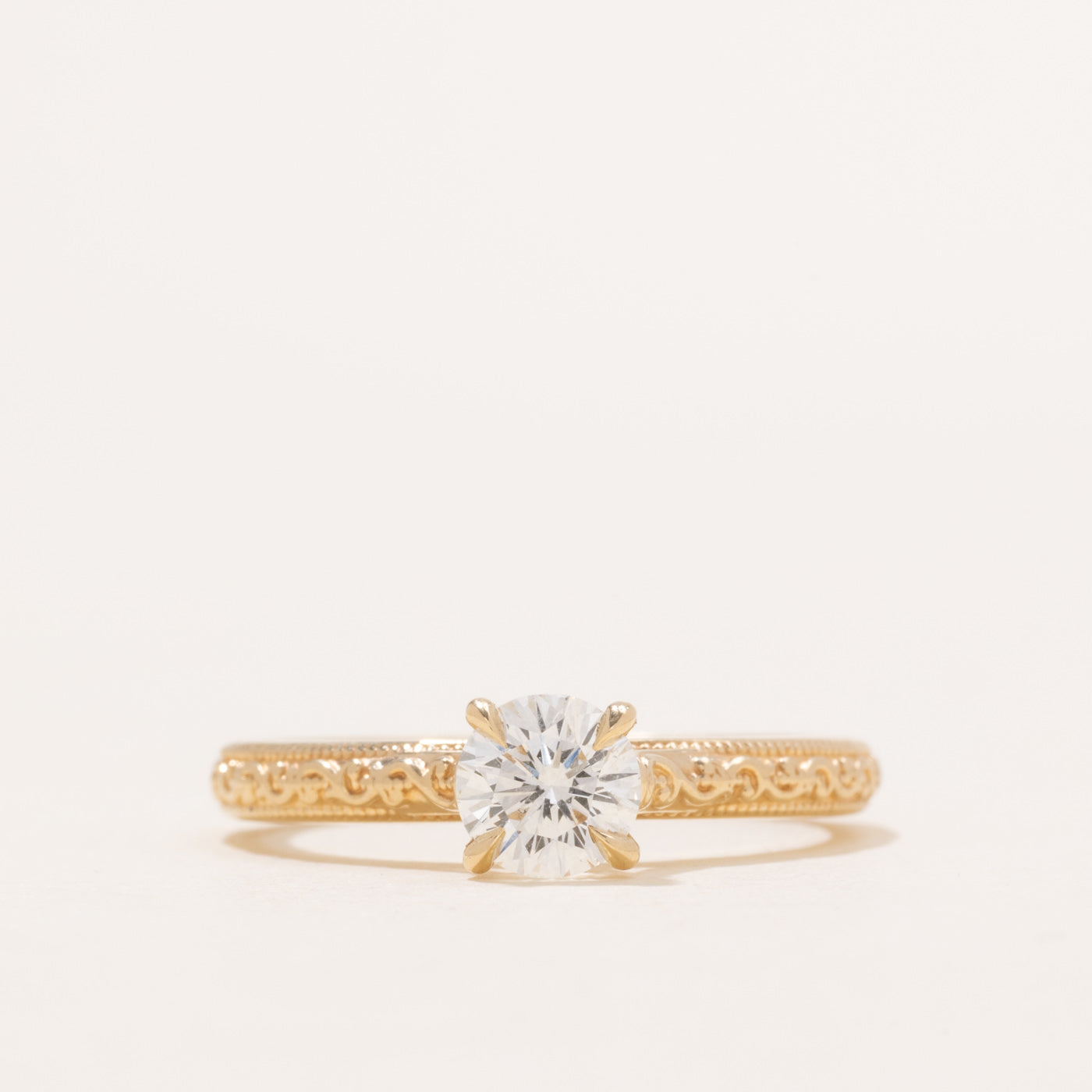 '100 Ways' 14k Yellow Gold Diamond Engraved Ring | 0.61ct | SZ 6.5