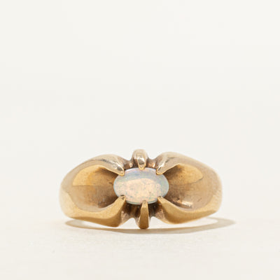 East West Belcher Set Opal Ring | 0.19ct | SZ 5.25