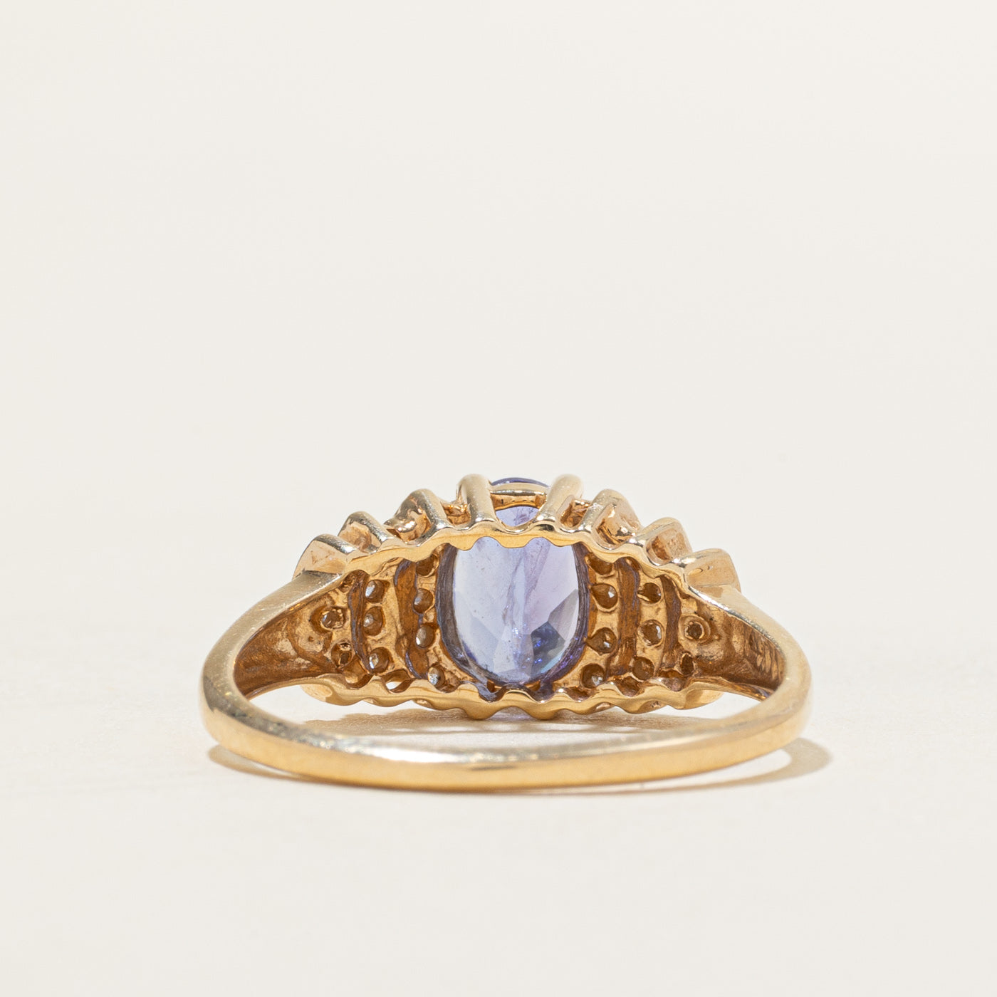 Oval Cut Tanzanite & Channel Set Diamond Ring | 0.73ct, 0.20ctw | SZ 7