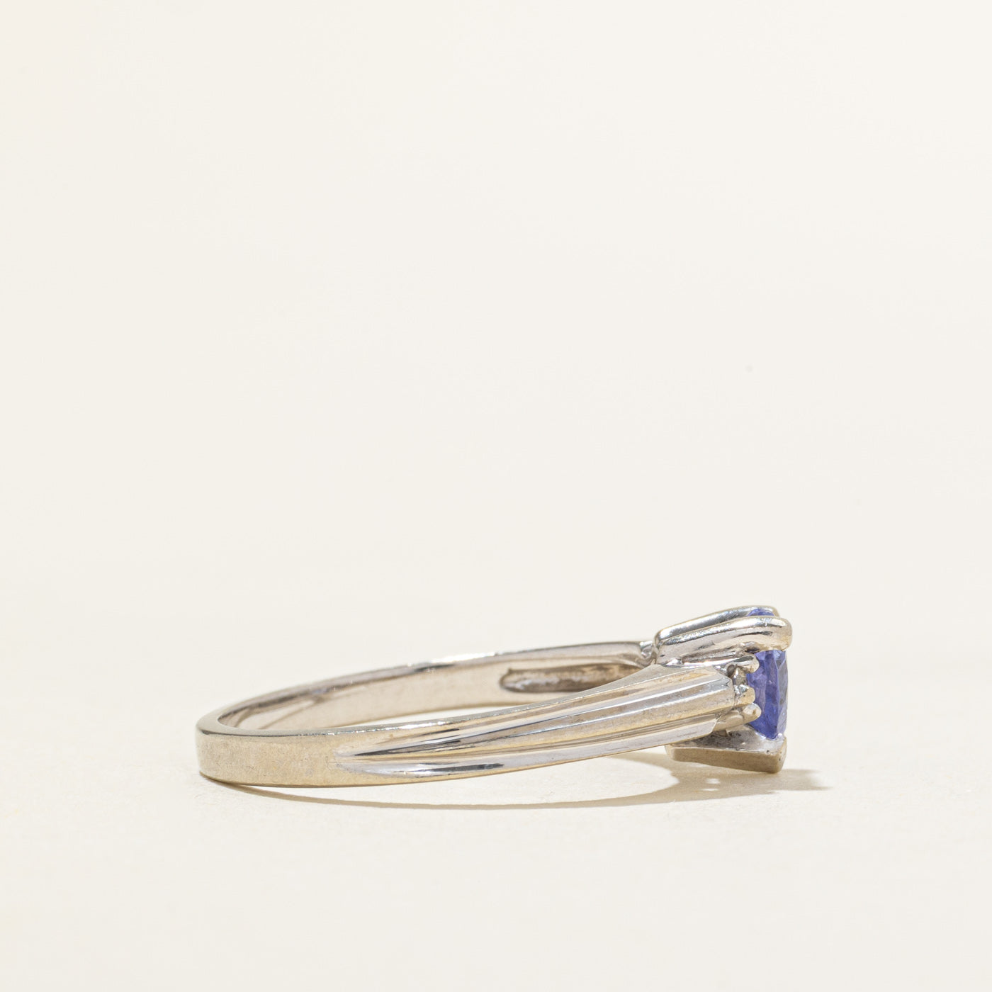 Heart Cut Tanzanite & Diamond Ring | 0.50ct, 0.04ctw | SZ 6.25