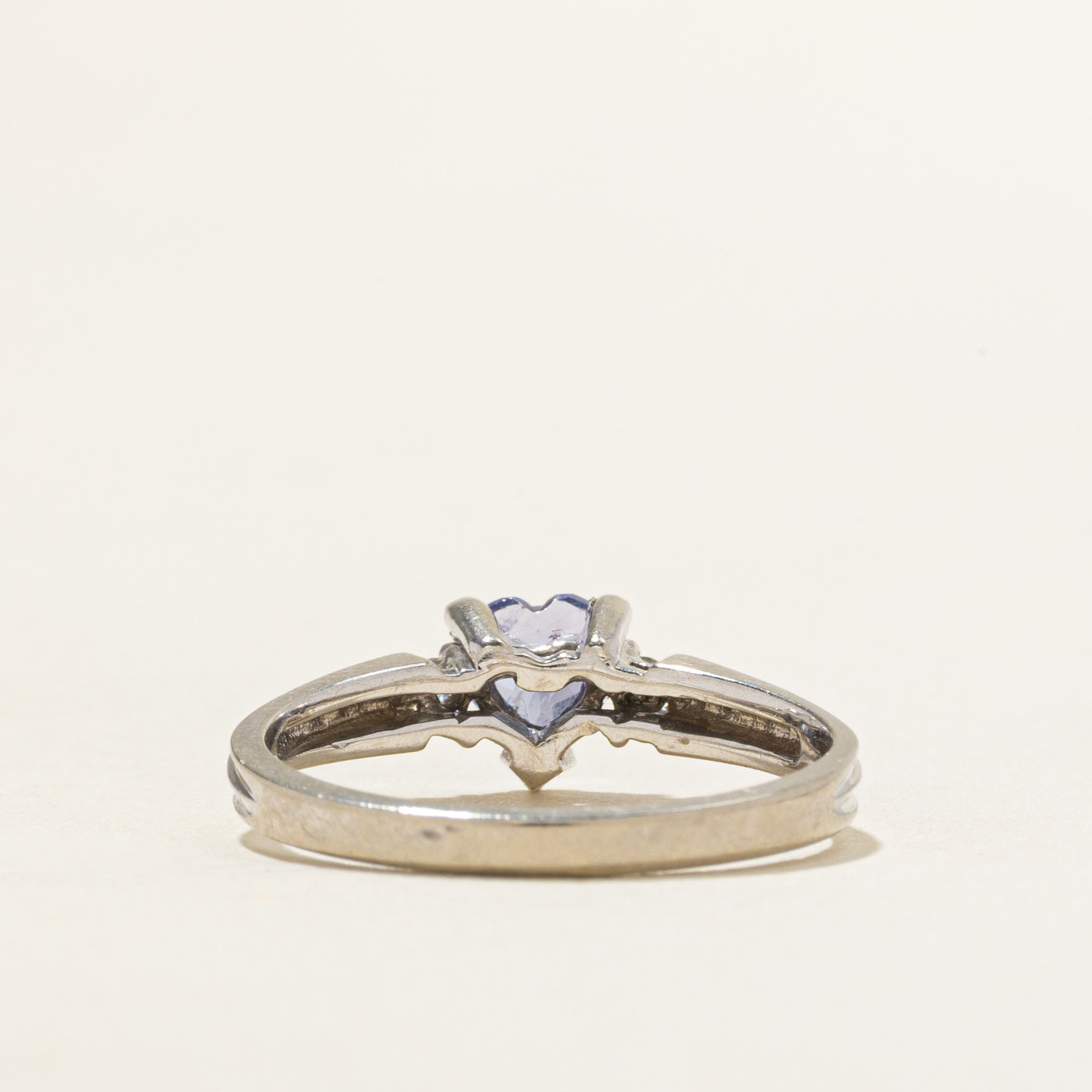 Heart Cut Tanzanite & Diamond Ring | 0.50ct, 0.04ctw | SZ 6.25