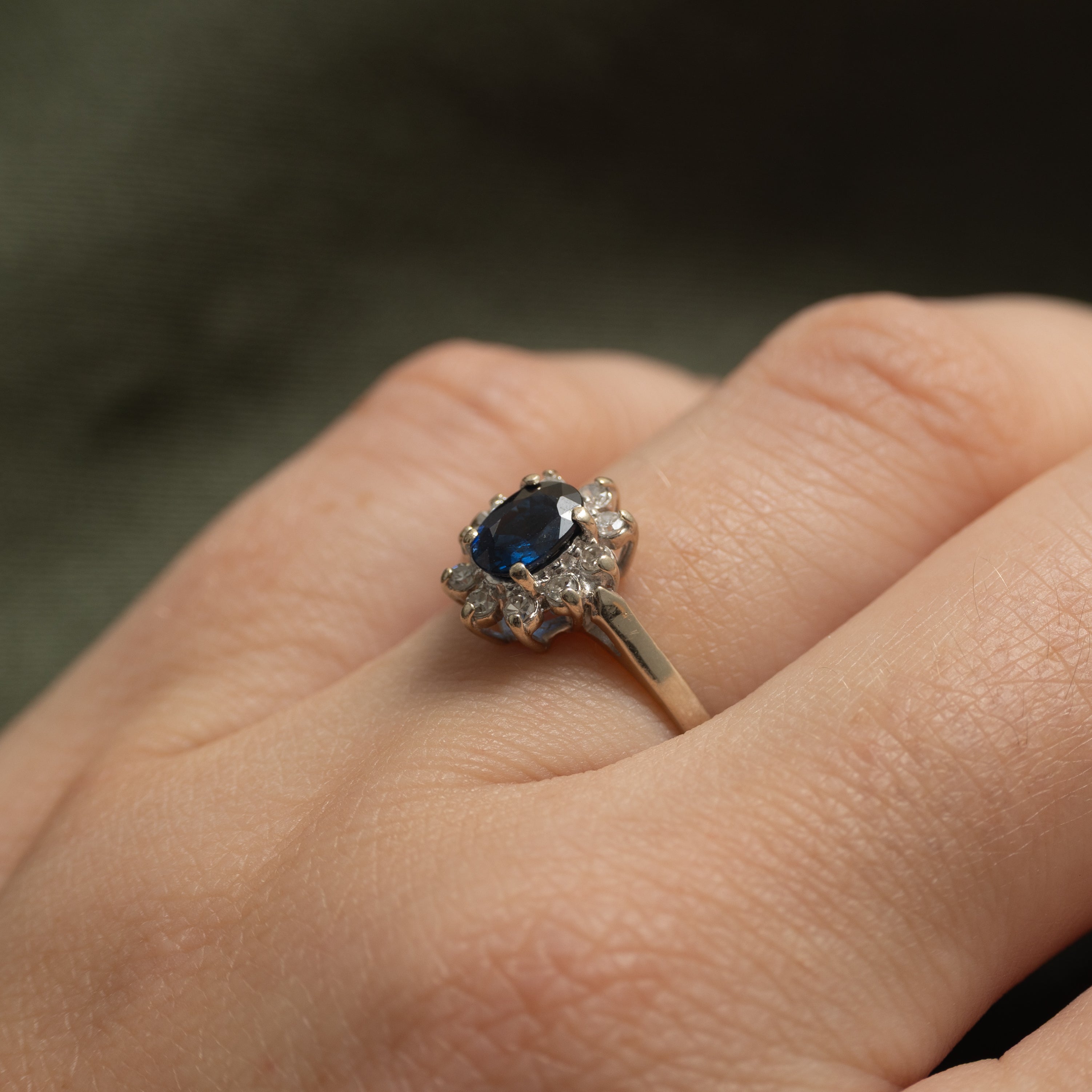 Sapphire & Diamond Petal Ring | 0.49ct, 0.10ctw | SZ 6.25