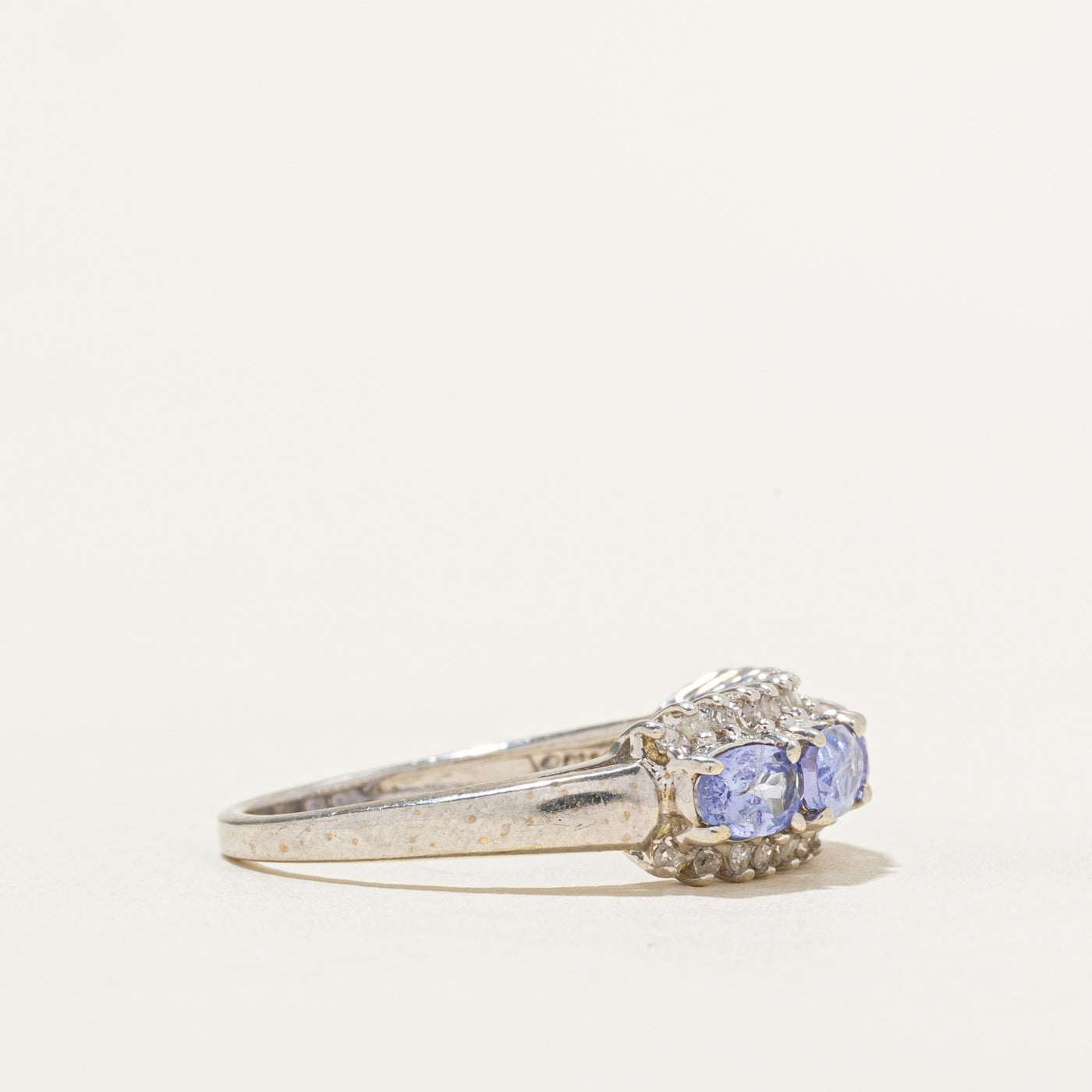 East West Four Stone Tanzanite & Diamond Ring | 0.88ctw, 0.13ctw | SZ 6