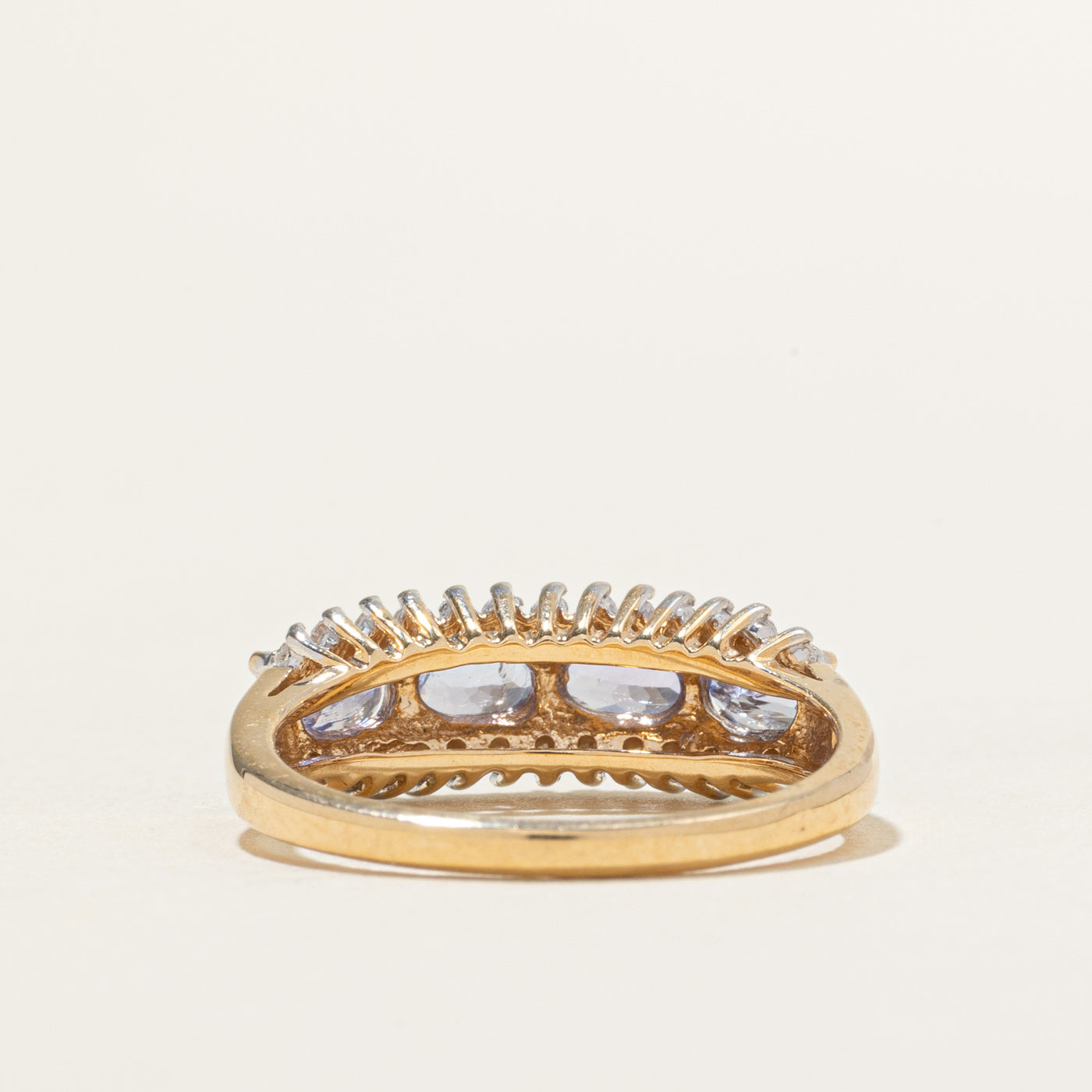 Oval Cut Tanzanite & Diamond Cluster Ring | 0.88ctw, 0.13ctw | SZ 6.75