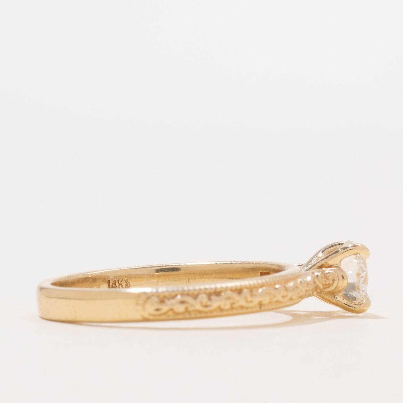 '100 Ways' 14k Yellow Gold Diamond Engraved Ring | 0.61ct | SZ 6.5