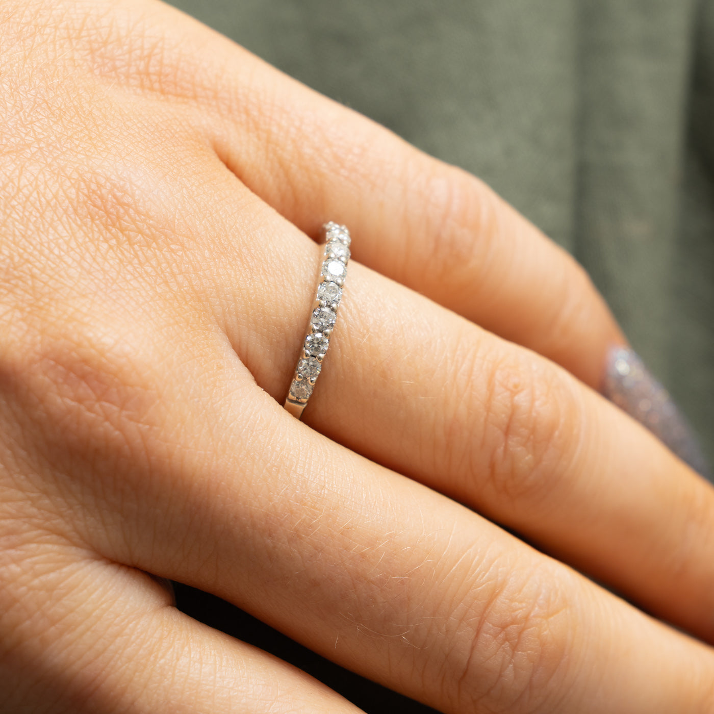 14k Semi Eternity Diamond Band | 0.52ctw | 1.90mm | SZ 6.75