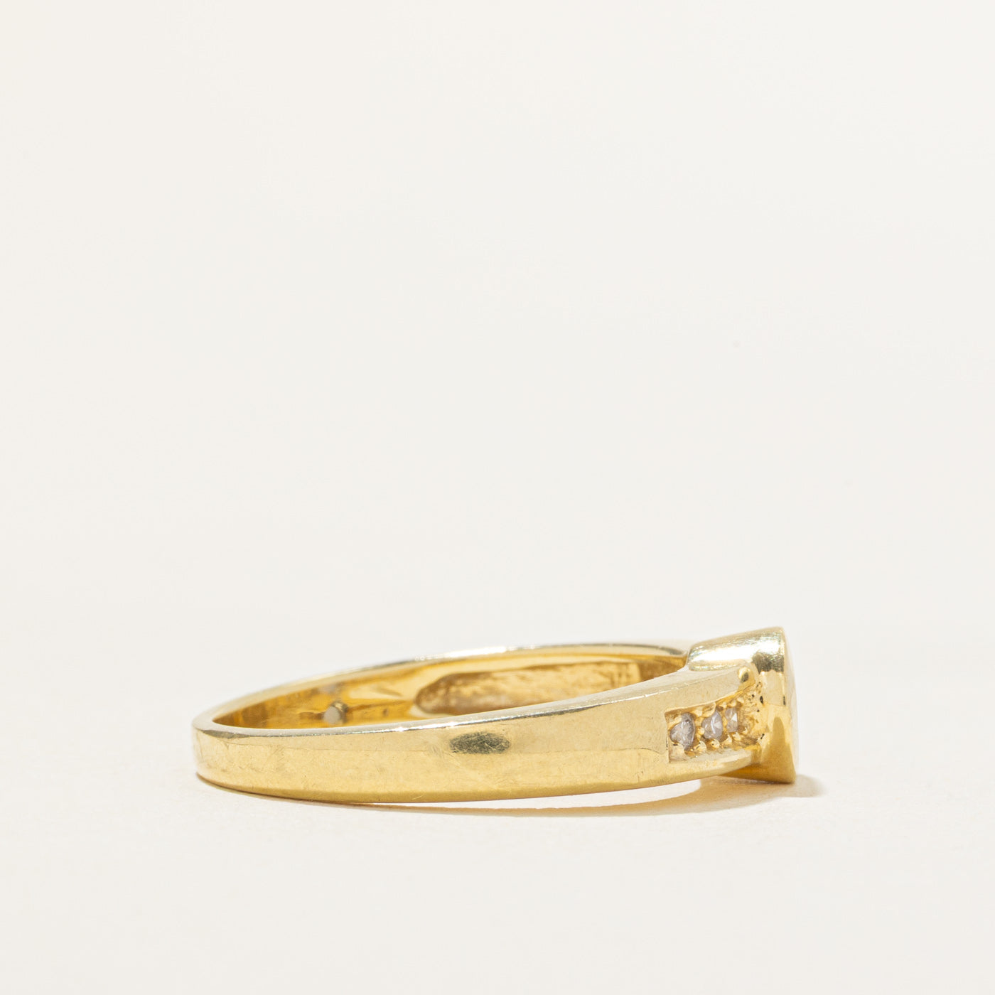 18k Bezel Set Tanzanite & Diamond Ring | 0.30ct, 0.06ctw | SZ 6.75