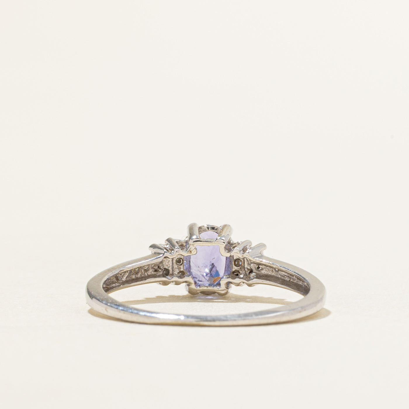 Oval Cut Tanzanite & Diamond Accented Ring | 0.25ct, 0.06ctw | SZ 7