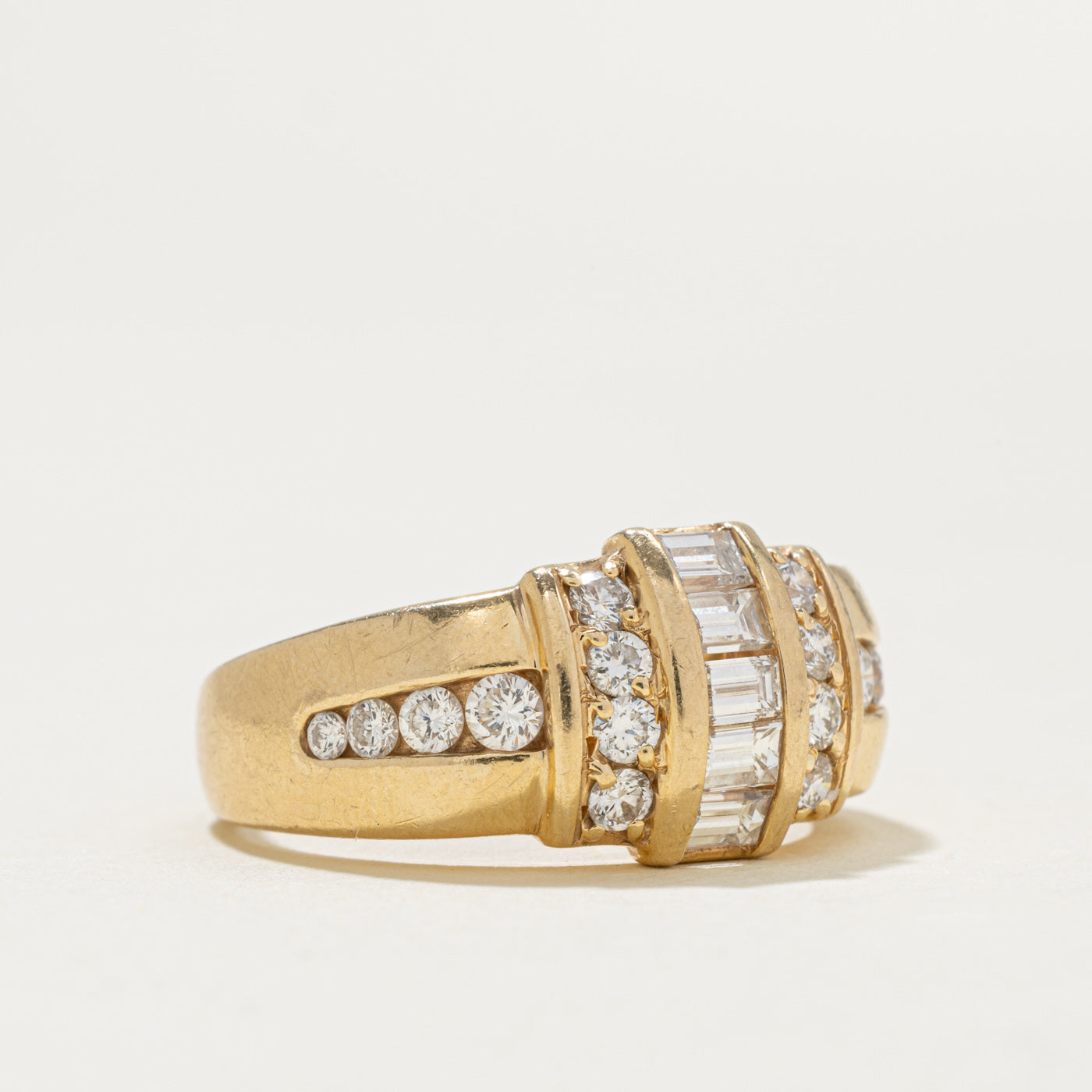 14k Diamond Multi Column Geometric Ring | 0.65ctw | SZ 7