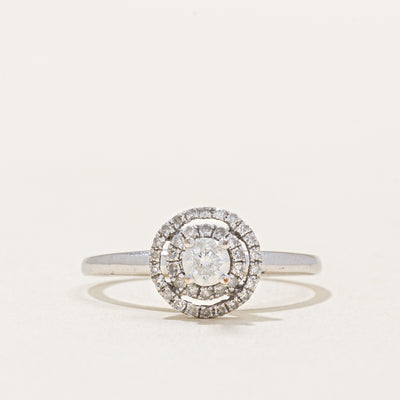 Diamond Double Halo Engagement Ring | 0.34ctw | SZ 6.75 |