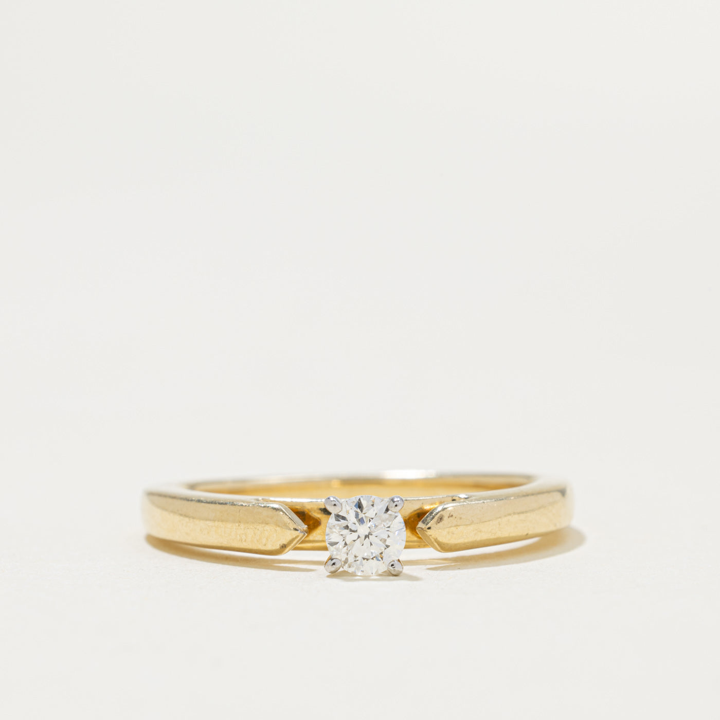 14k Solitaire Diamond Reverse Tapered Ring | 0.18ct | SZ 7