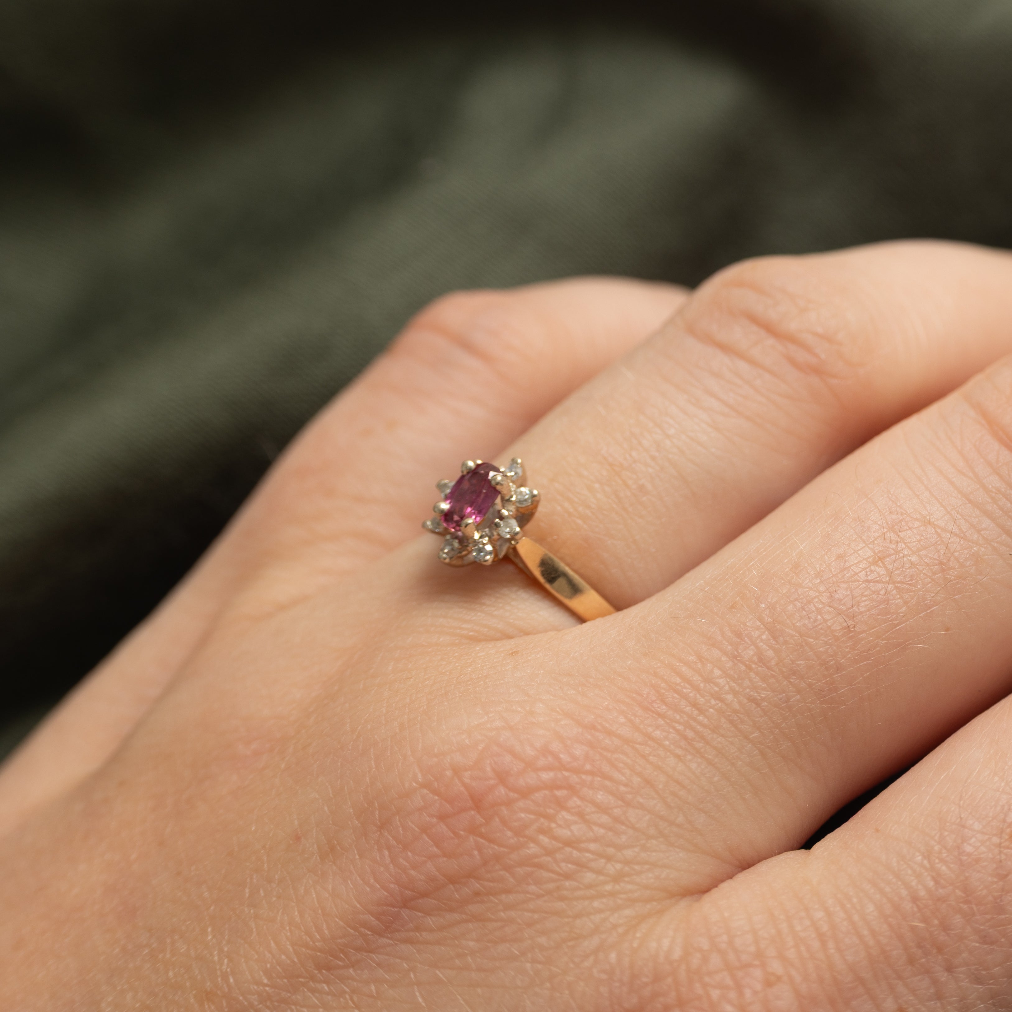 Ruby & Diamond Petal Ring | 0.18ct, 0.08ctw | SZ 5.5