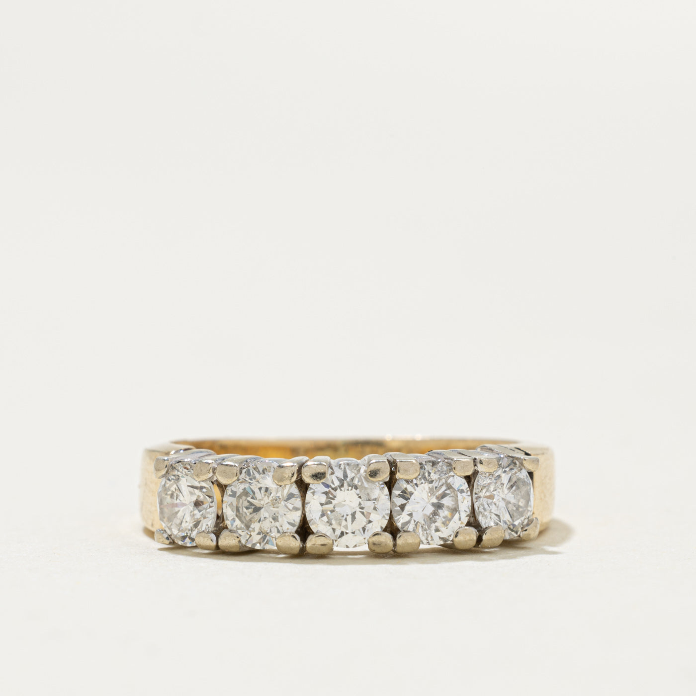 14k Five Stone Diamond Band | 0.95ctw | 4.2mm | SZ 4