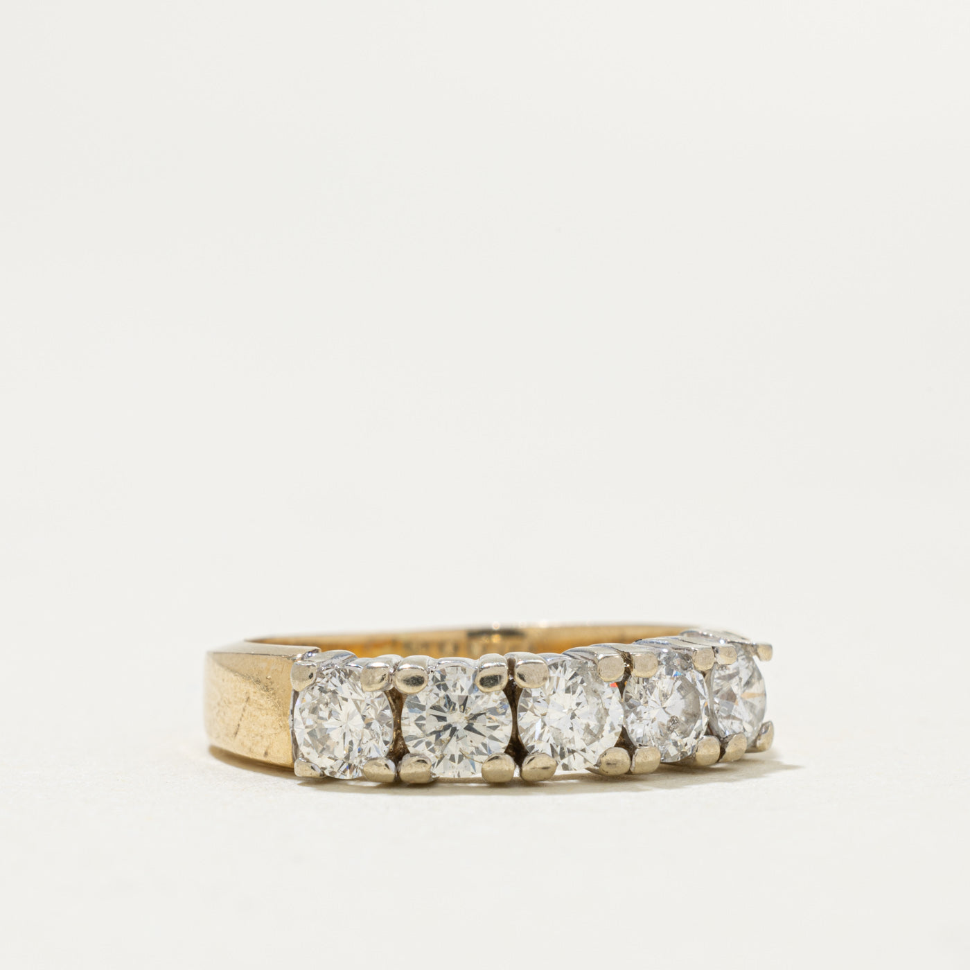 14k Five Stone Diamond Band | 0.95ctw | 4.2mm | SZ 4