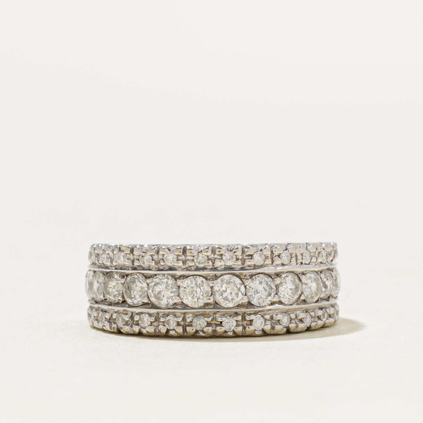 14k Multi Row Diamond Band | 0.73ctw | 4.7mm | SZ 7