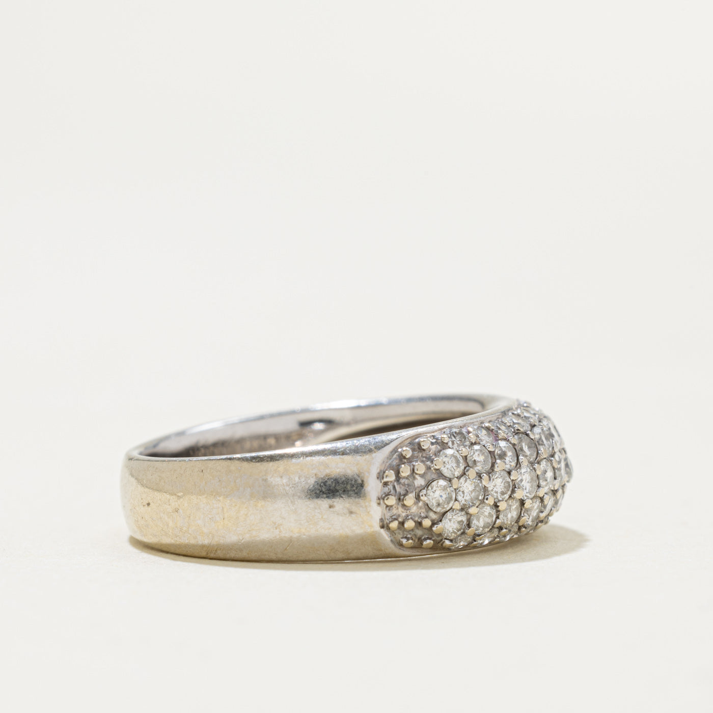 14k Pave Set Diamond Dome Ring | 0.60ctw | SZ 6.5