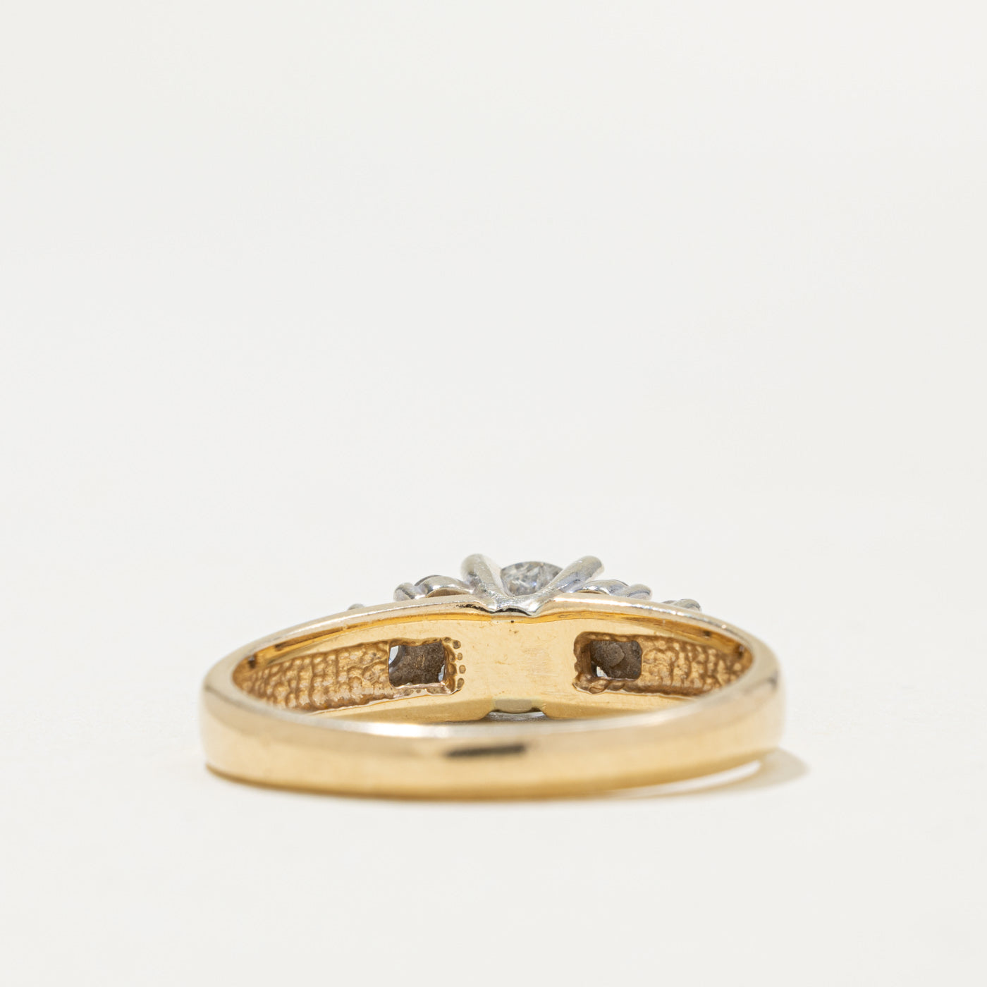 14k Yellow Gold Diamond Cluster Accented Ring | 0.42ct SI2 J, 0.30ctw | SZ 7.25