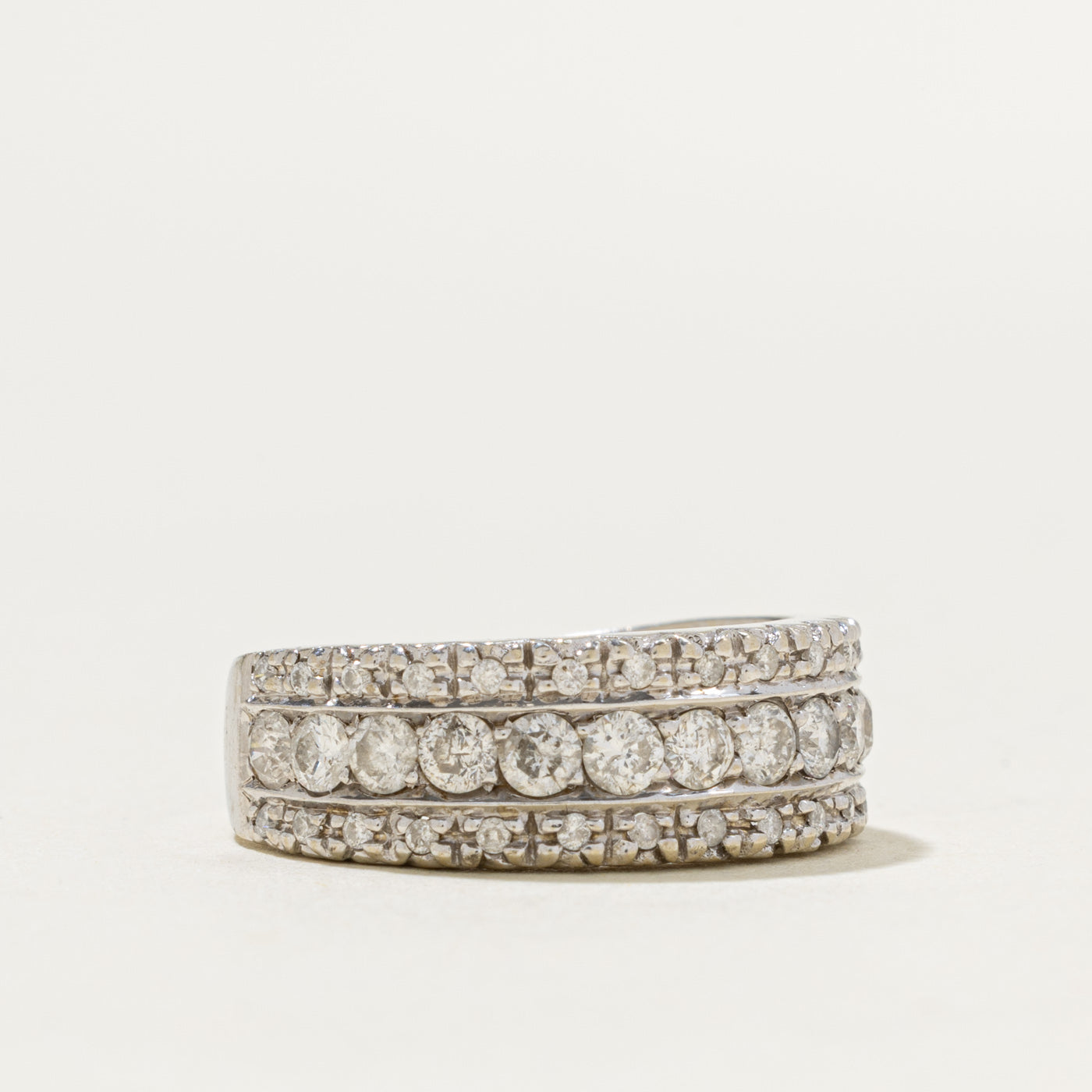 14k Multi Row Diamond Band | 0.73ctw | 4.7mm | SZ 7