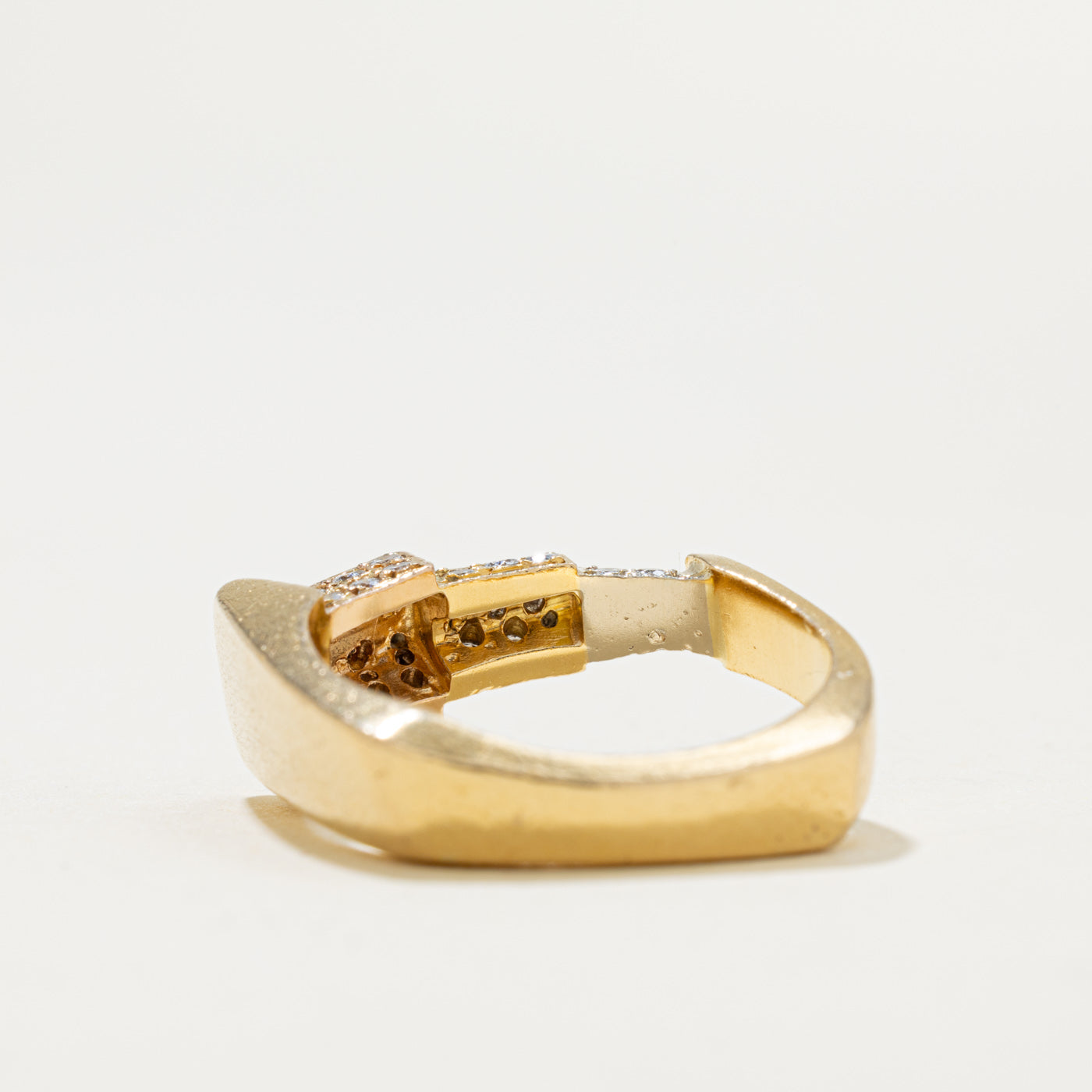 18k Pave Set Diamond Architectural Geometric Ring | 0.30ctw | SZ 5.25